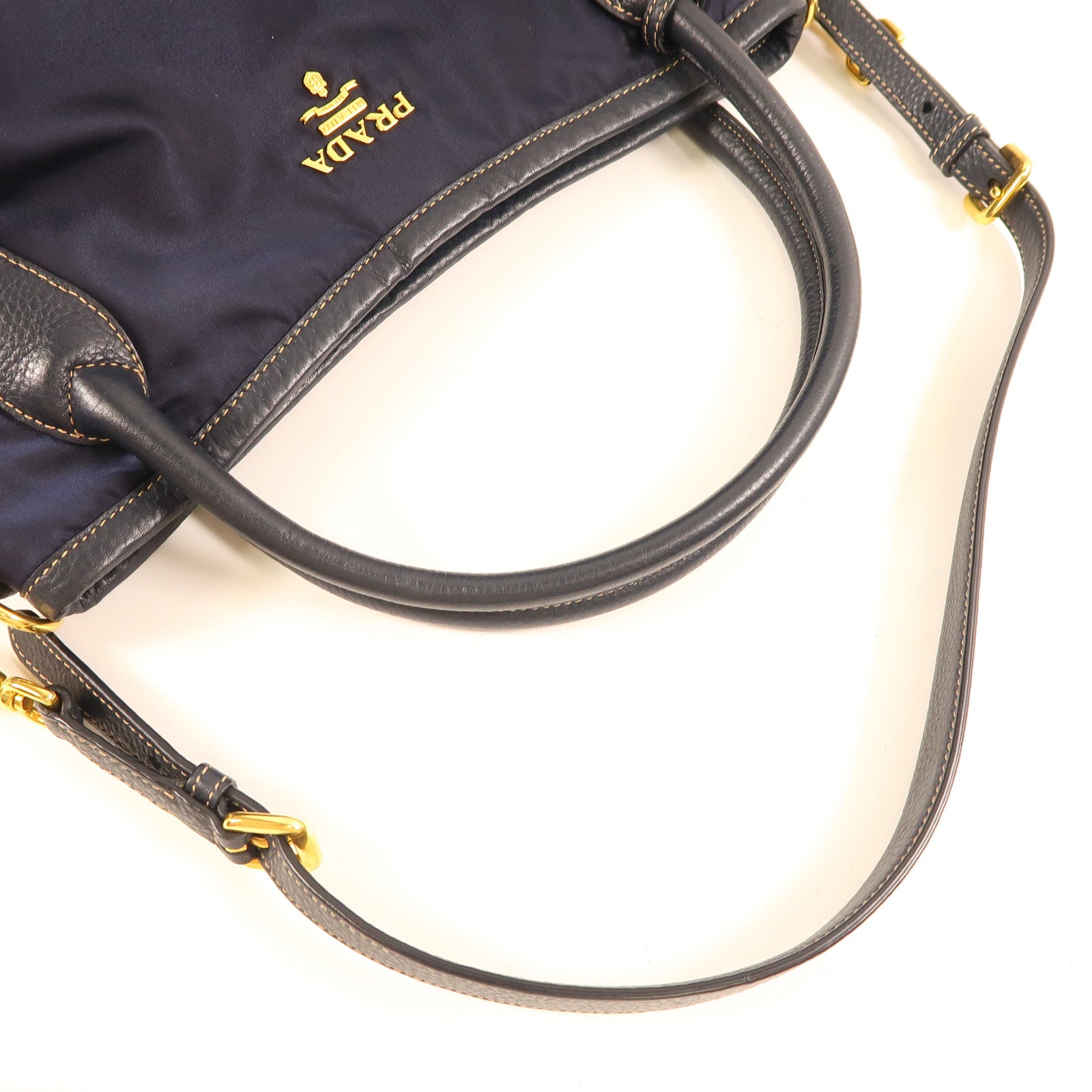 PRADA 尼龍2 Way Shoulder金扣手挽肩背兩用袋