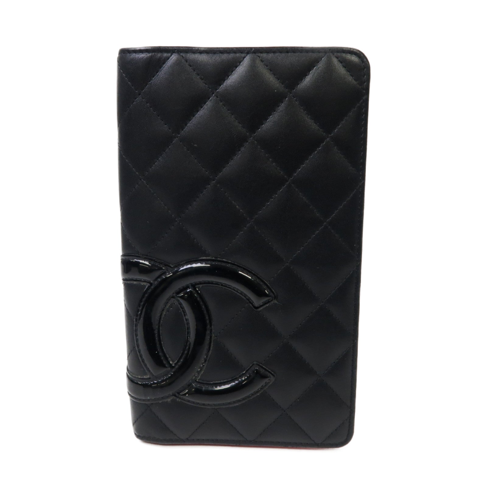 CHANEL **【激減優惠】菱格牛皮皮革Cambon Line Long Wallet銀扣長錢包黒色