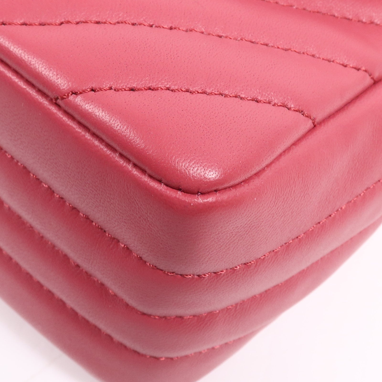 CHANEL 牛皮皮革Chain Shoulder Bag銀扣鏈帶肩背袋
