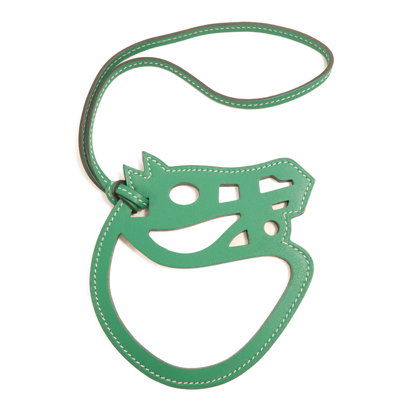 HERMES Swift皮革Paddock Cheval Charm掛飾綠色
