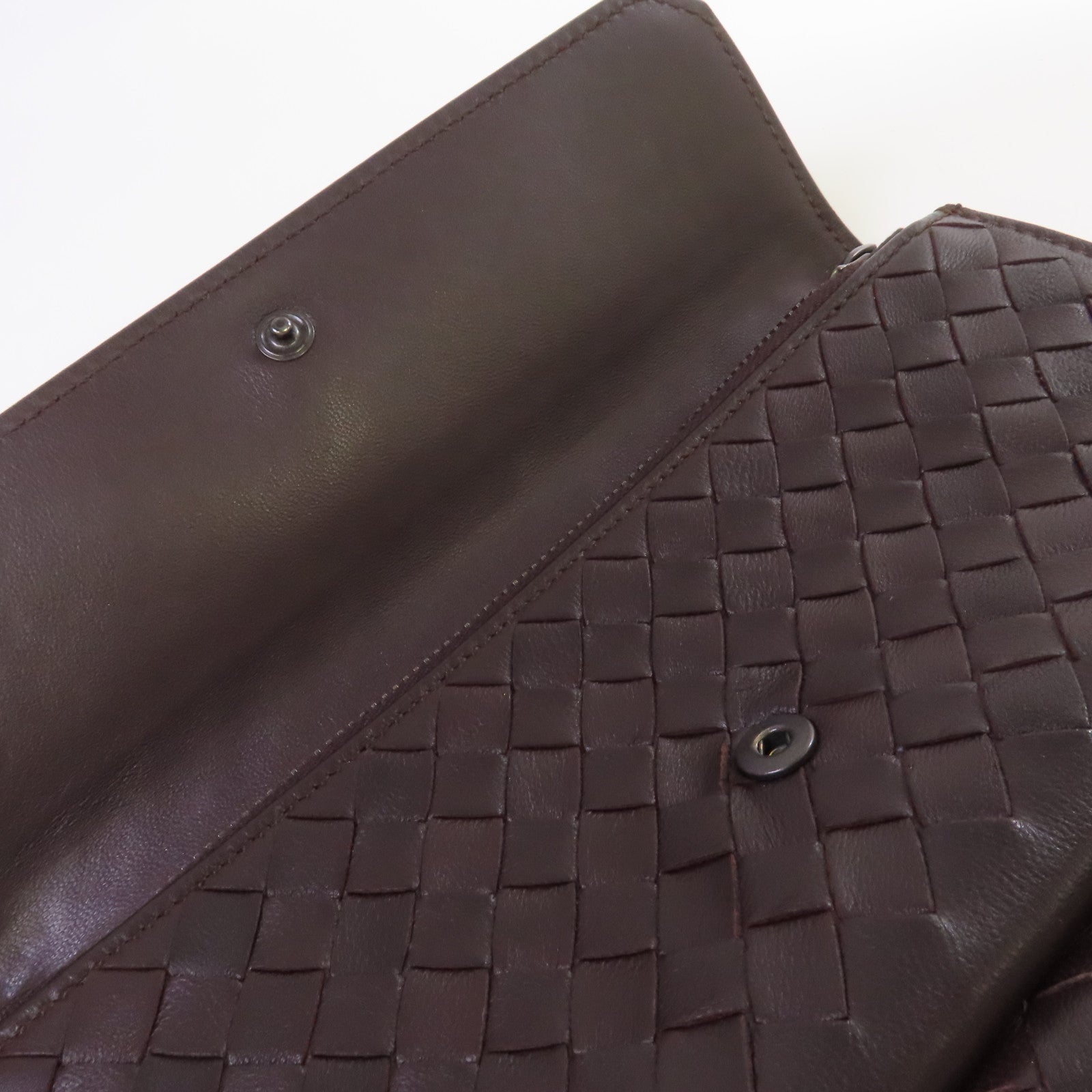 BOTTEGA VENETA 織紋皮革Long Wallet長錢包啡色