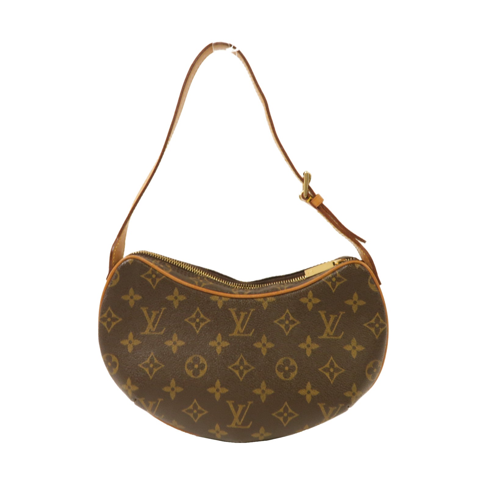 LOUIS VUITTON Monogram Pochette Croissant金扣肩背袋啡色