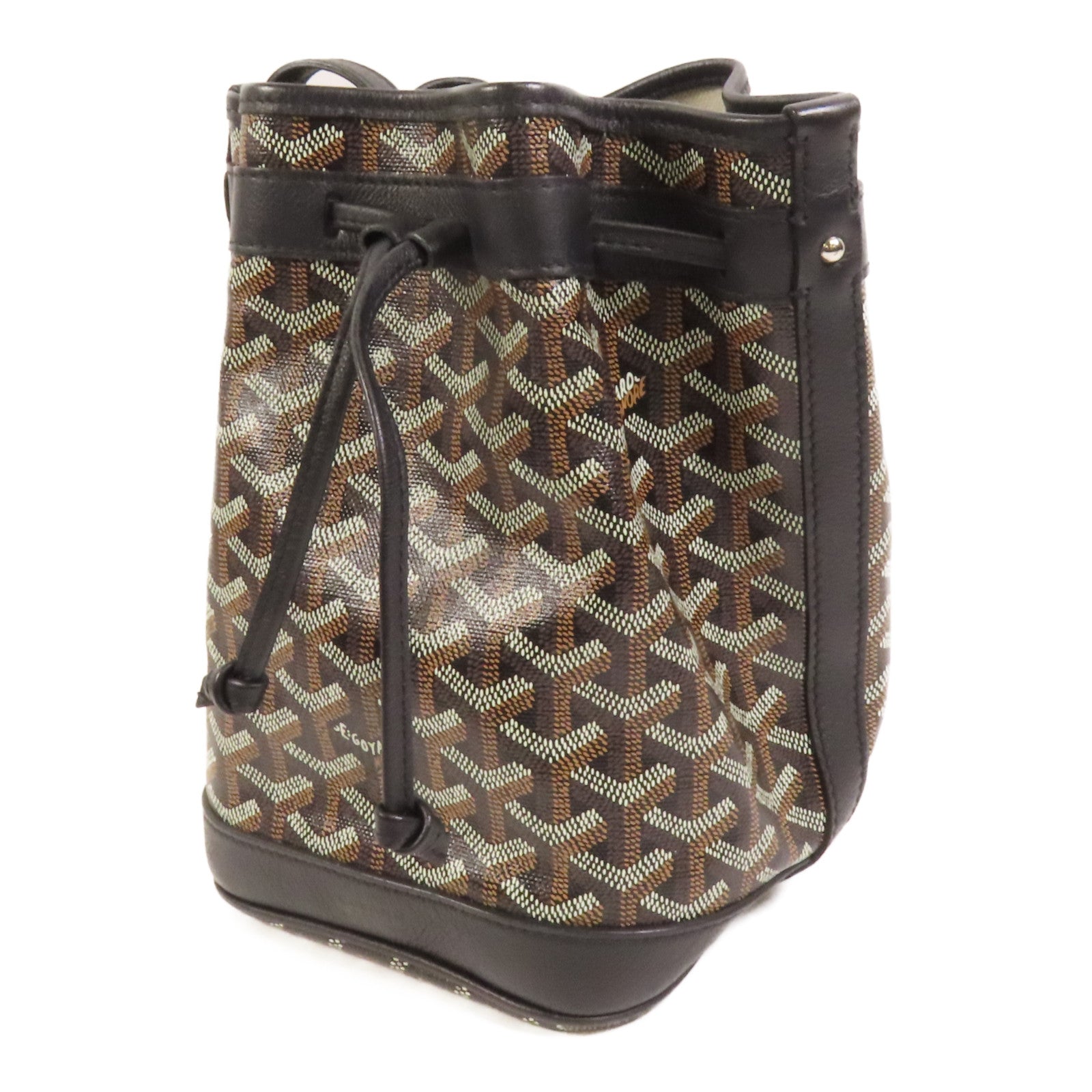 GOYARD 【激減優惠】塗層帆布Petit Flot PM Bucket Bag銀扣肩背袋