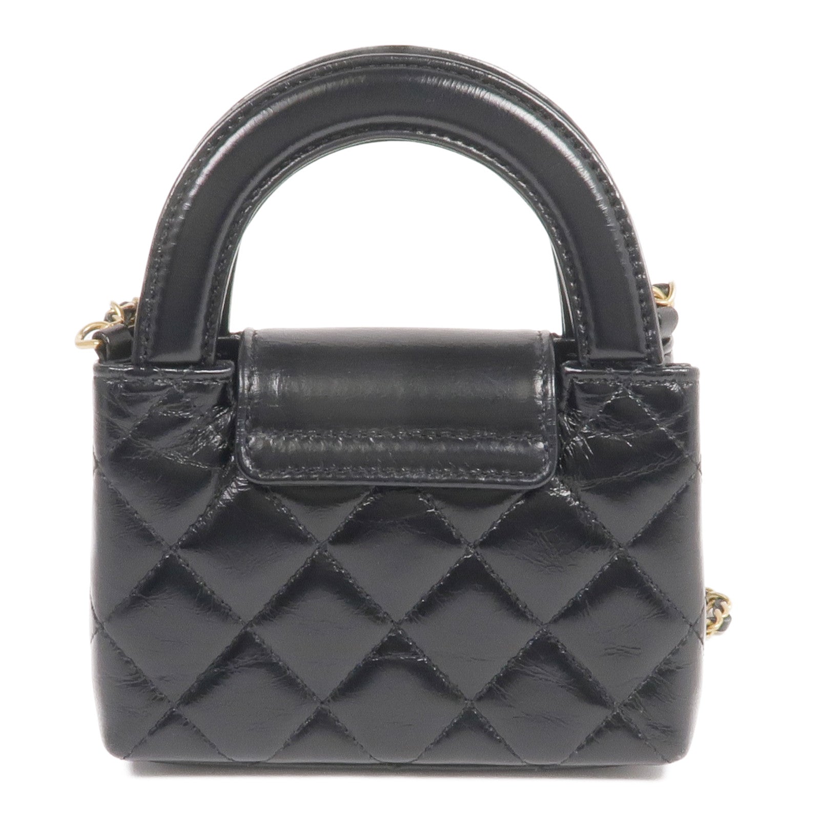 CHANEL 牛皮皮革Kelly Nano金扣手挽肩背兩用袋