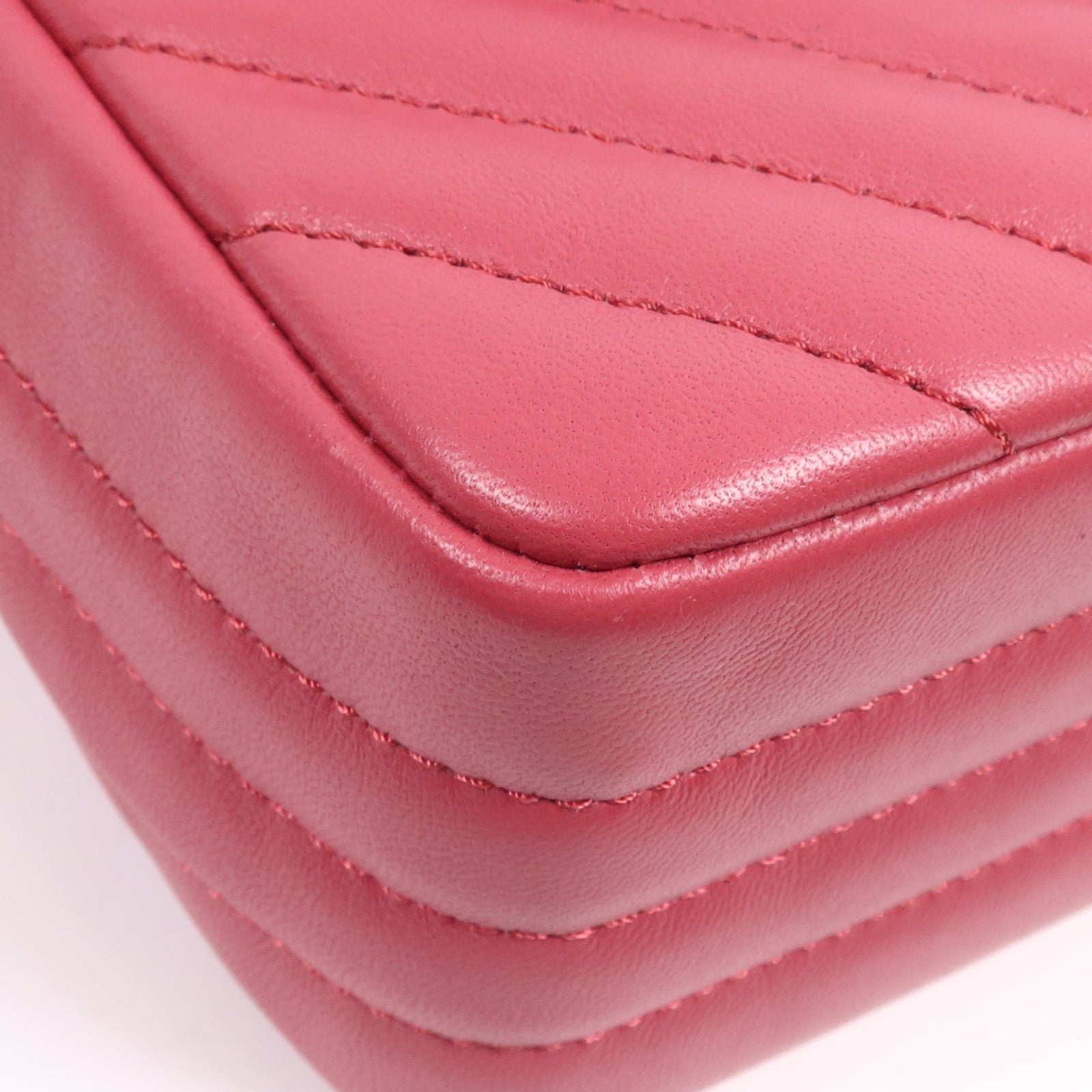 CHANEL 牛皮皮革Chain Shoulder Bag銀扣鏈帶肩背袋