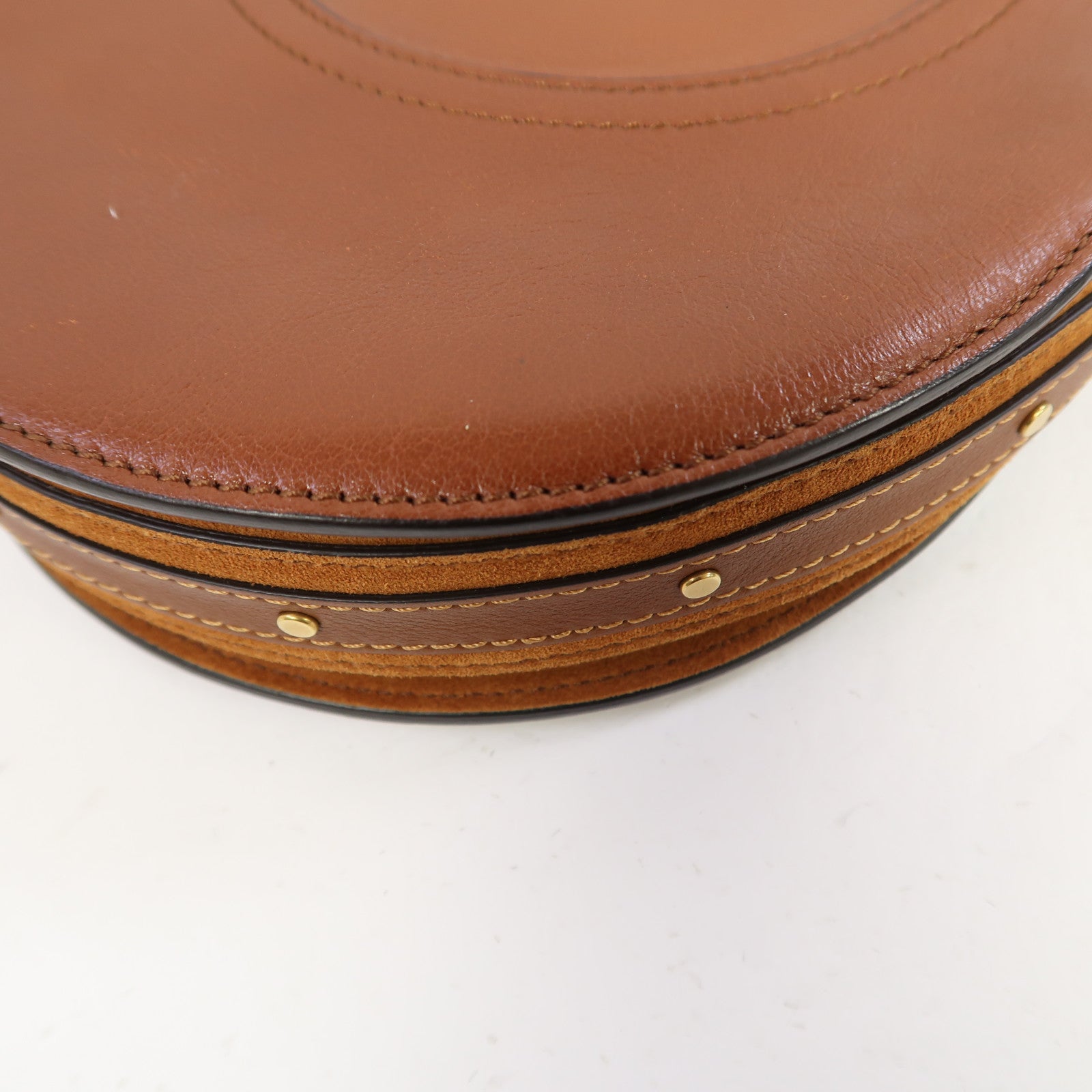 Chloe 牛皮皮革Shoulder Bag金扣肩背袋啡色
