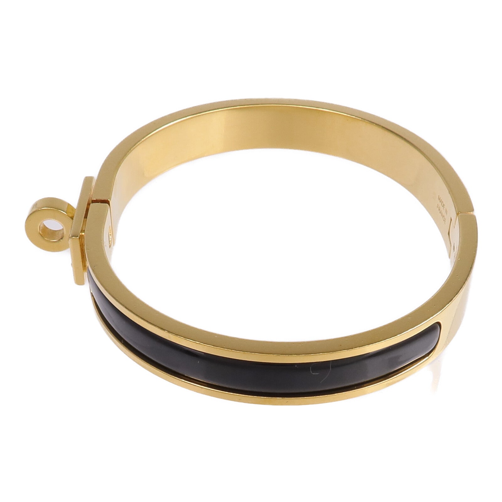 HERMES 金屬/琺瑯Mini Clic Kelly Bracelet手鐲Noir