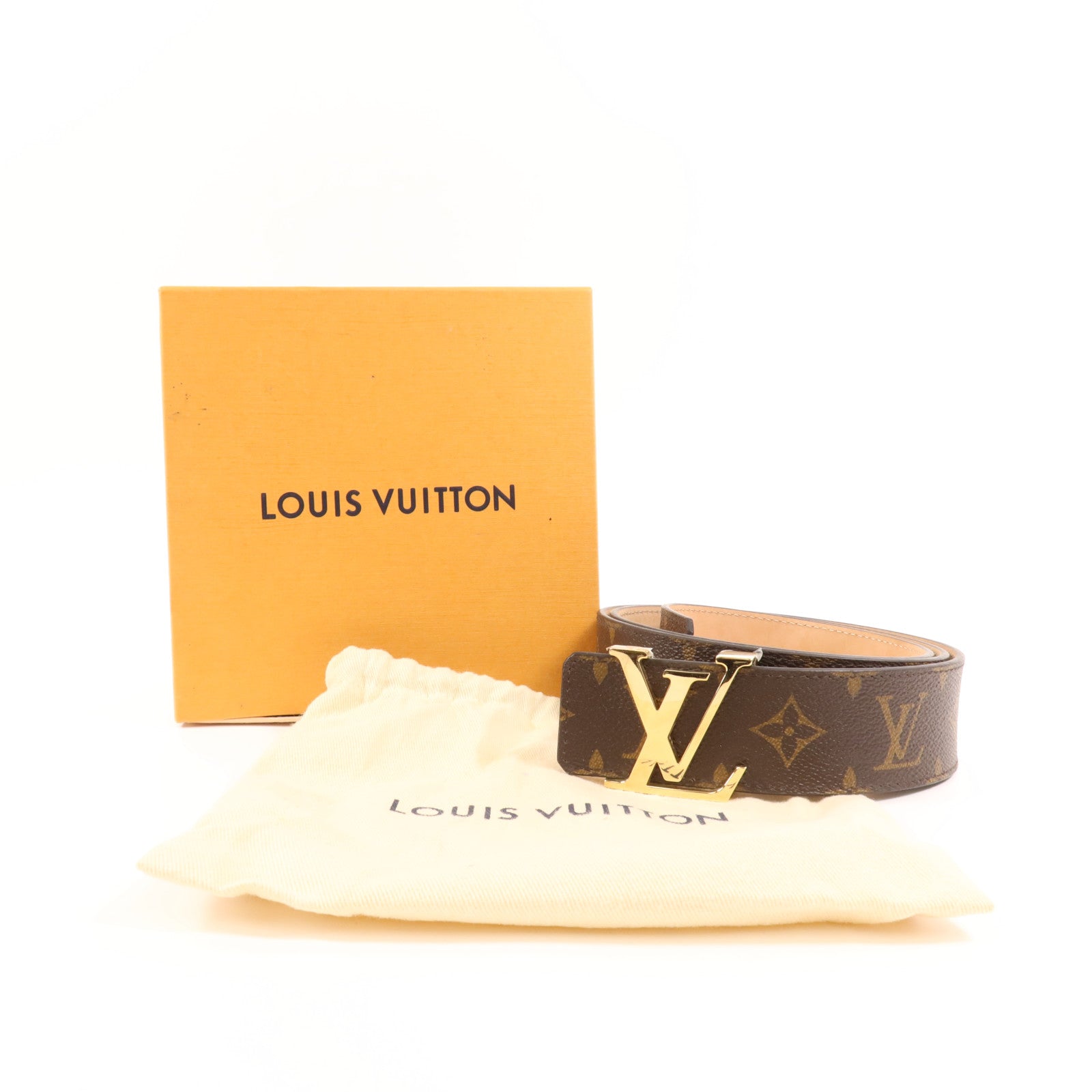 LOUIS VUITTON Monogram Belt金扣皮帶