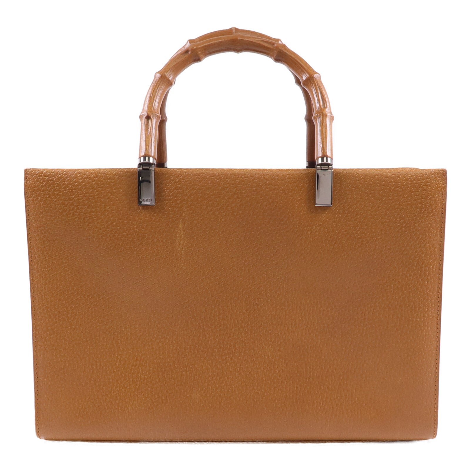 GUCCI 【激減優惠】牛皮皮革Bamboo Handbag/Shoulder Bag銀扣手挽肩背兩用袋
