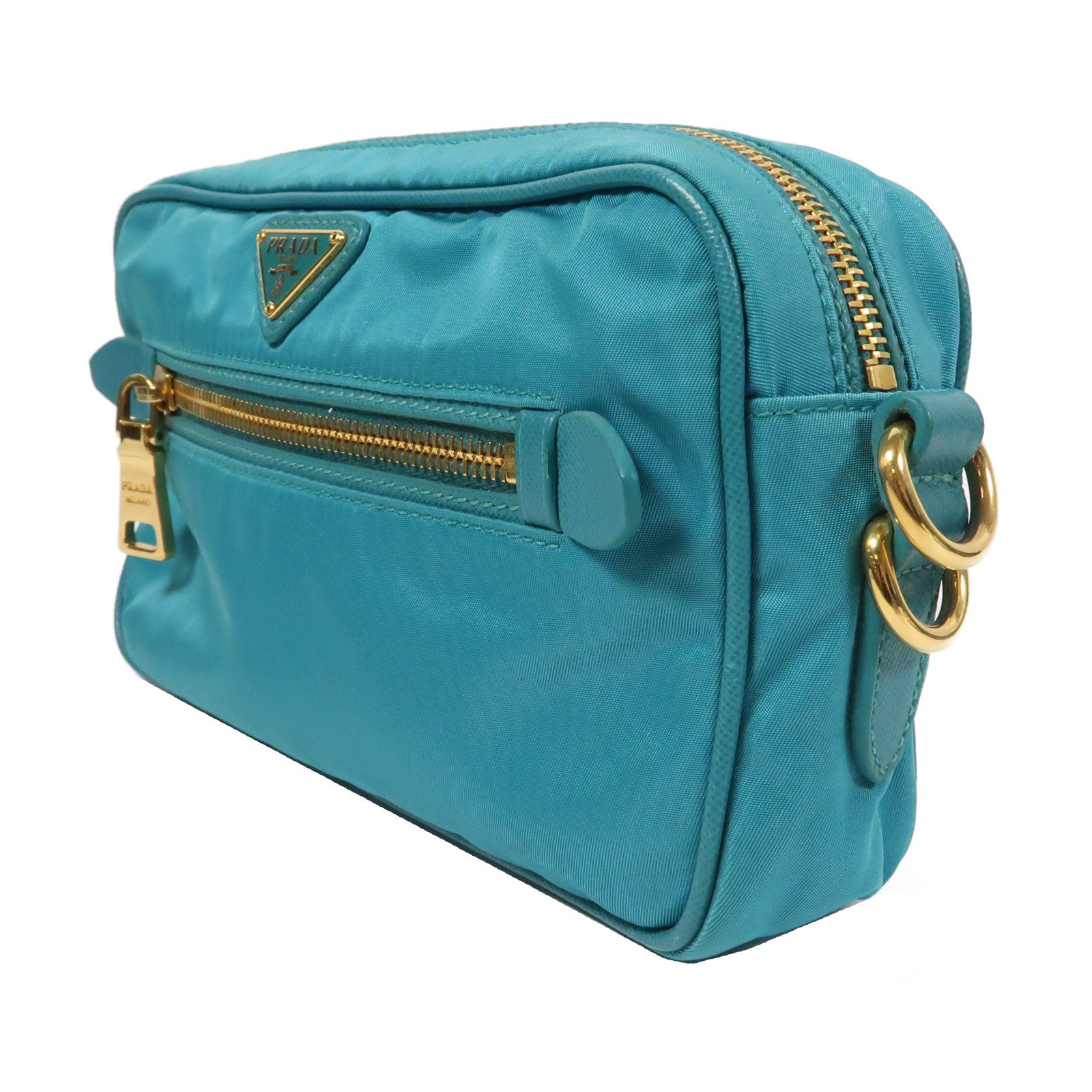 PRADA 尼龍Shoulder Bag金扣肩背袋綠色