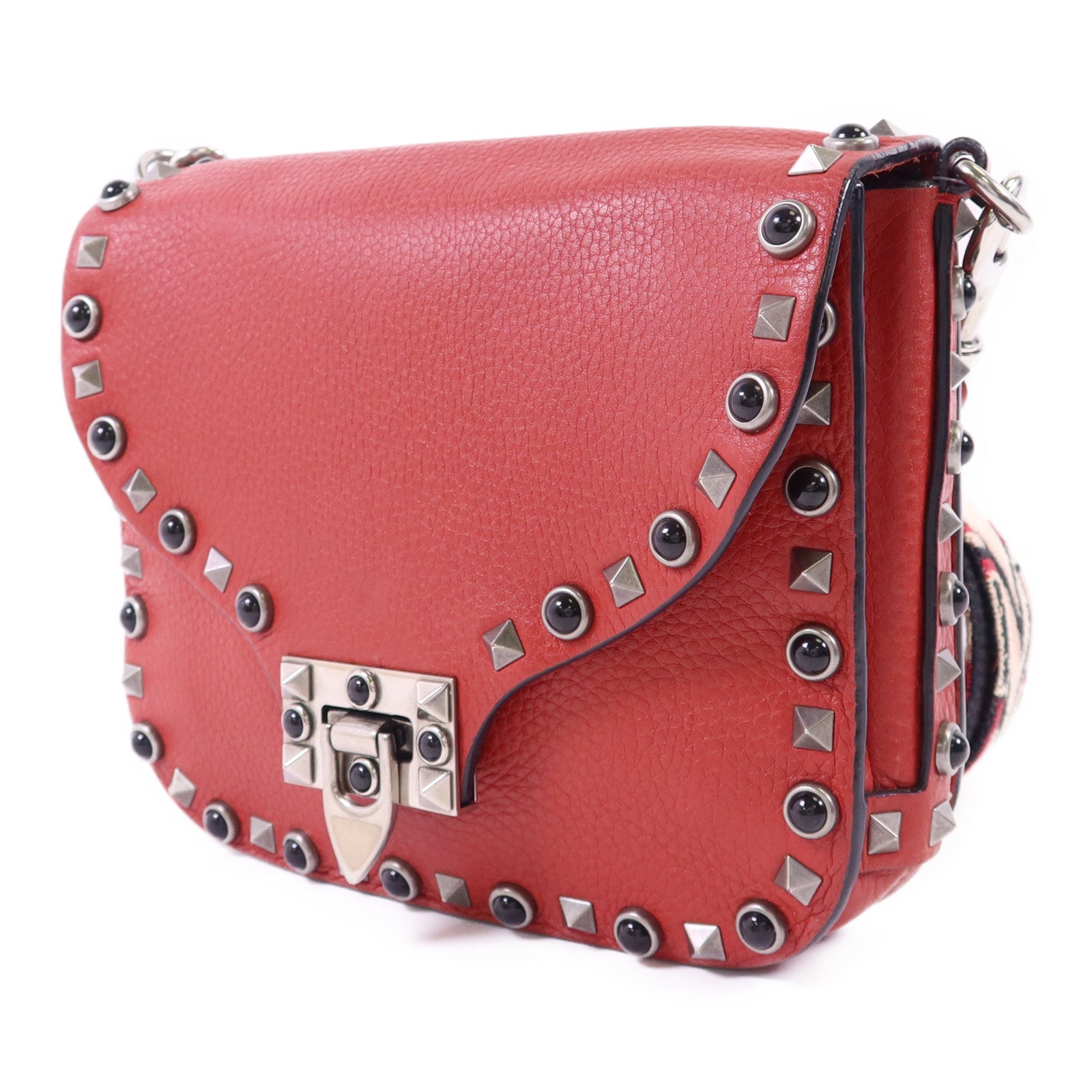 Valentino 【激減優惠】牛皮皮革Shoulder Bag銀扣肩背袋