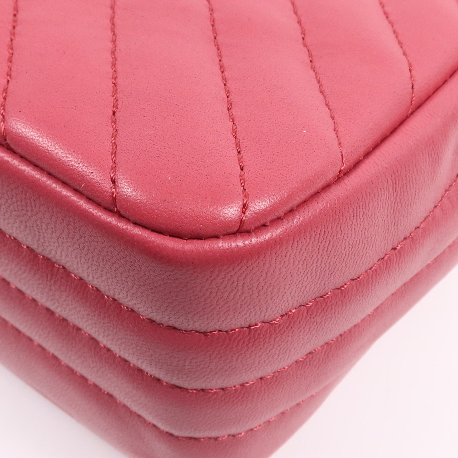 CHANEL 牛皮皮革Chain Shoulder Bag銀扣鏈帶肩背袋