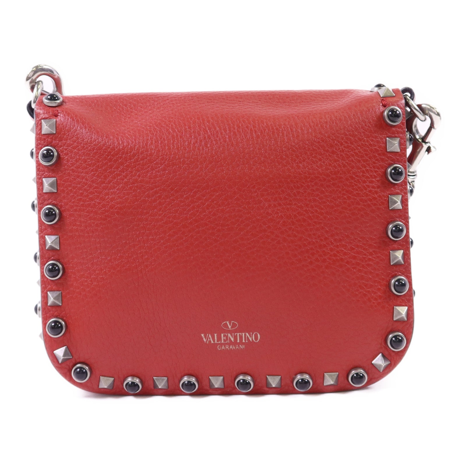 Valentino 【激減優惠】牛皮皮革Shoulder Bag銀扣肩背袋