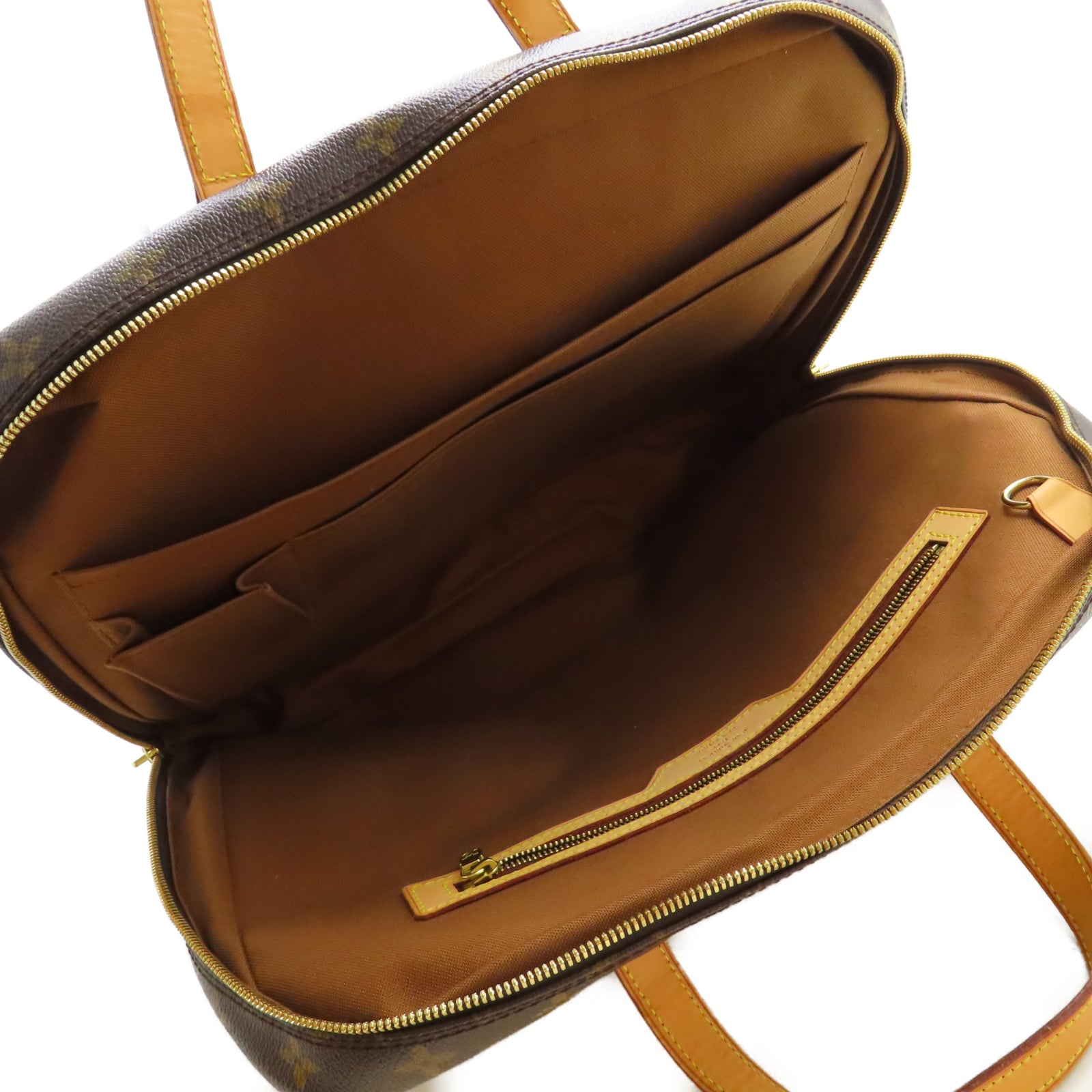 LOUIS VUITTON Monogram Porte-Documents Pega 金扣手挽袋啡色