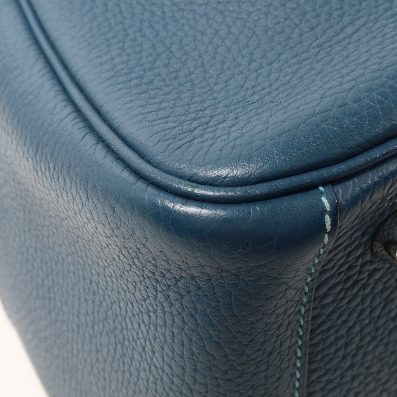 HERMES Clemence皮革Lindy 26手挽肩背兩用袋Colvert/Turquoise