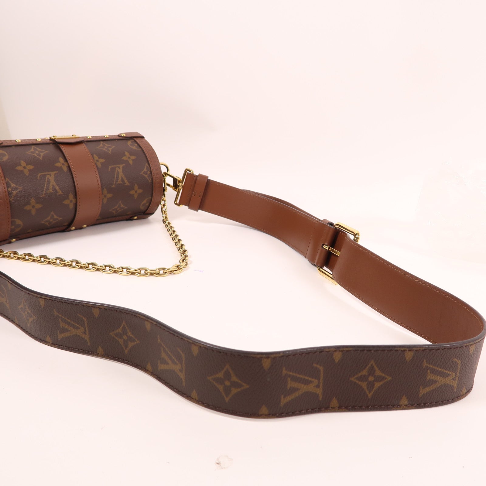 LOUIS VUITTON Monogram Papillon Trunk金扣手挽肩背兩用袋啡色