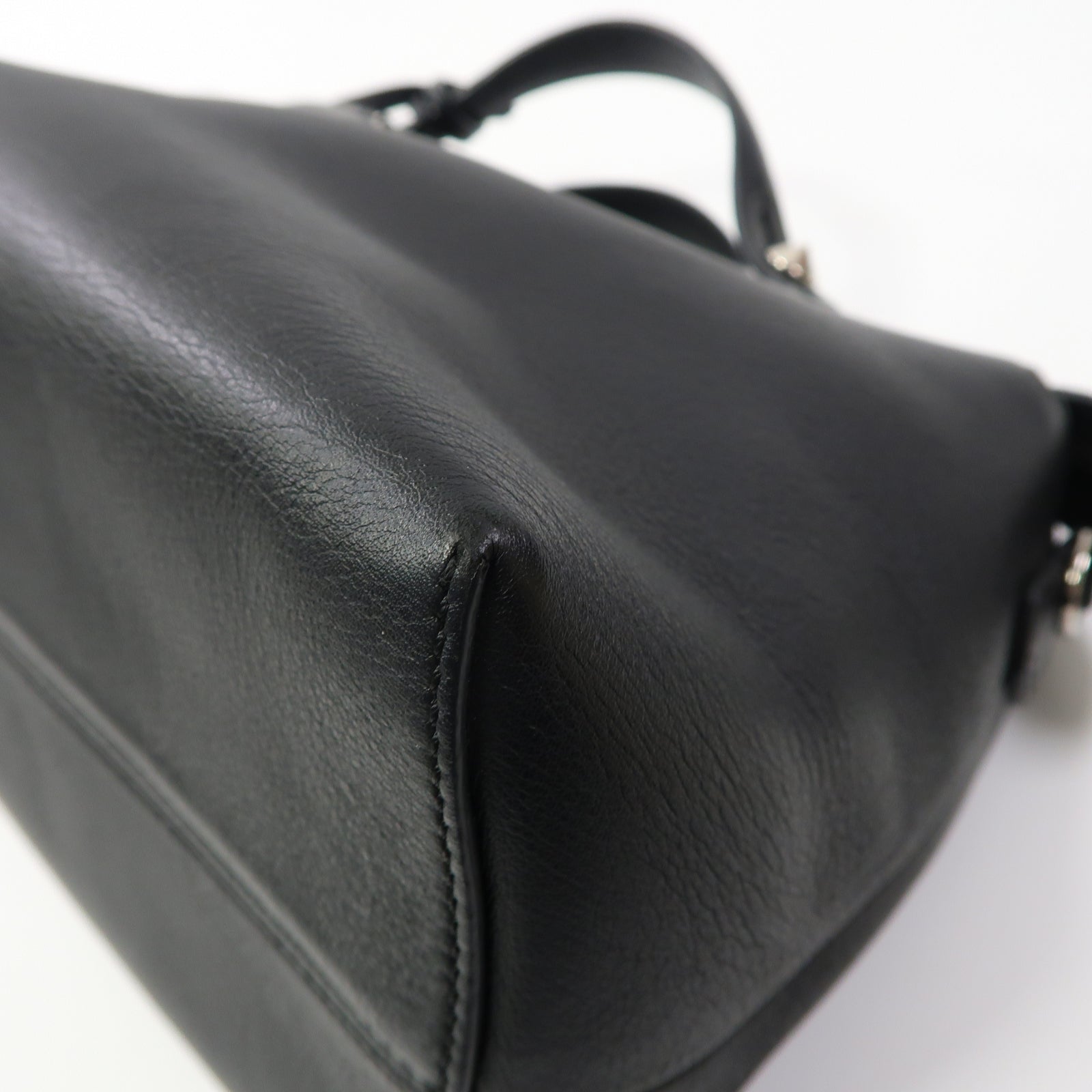 FENDI 牛皮皮革By The Way銀扣手挽肩背兩用袋黑色