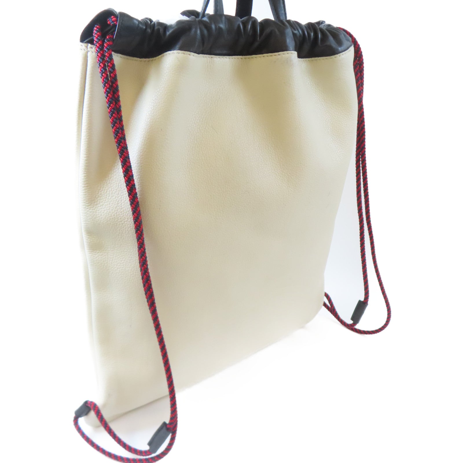 GUCCI 皮革Drawstring Backpack背包米白色