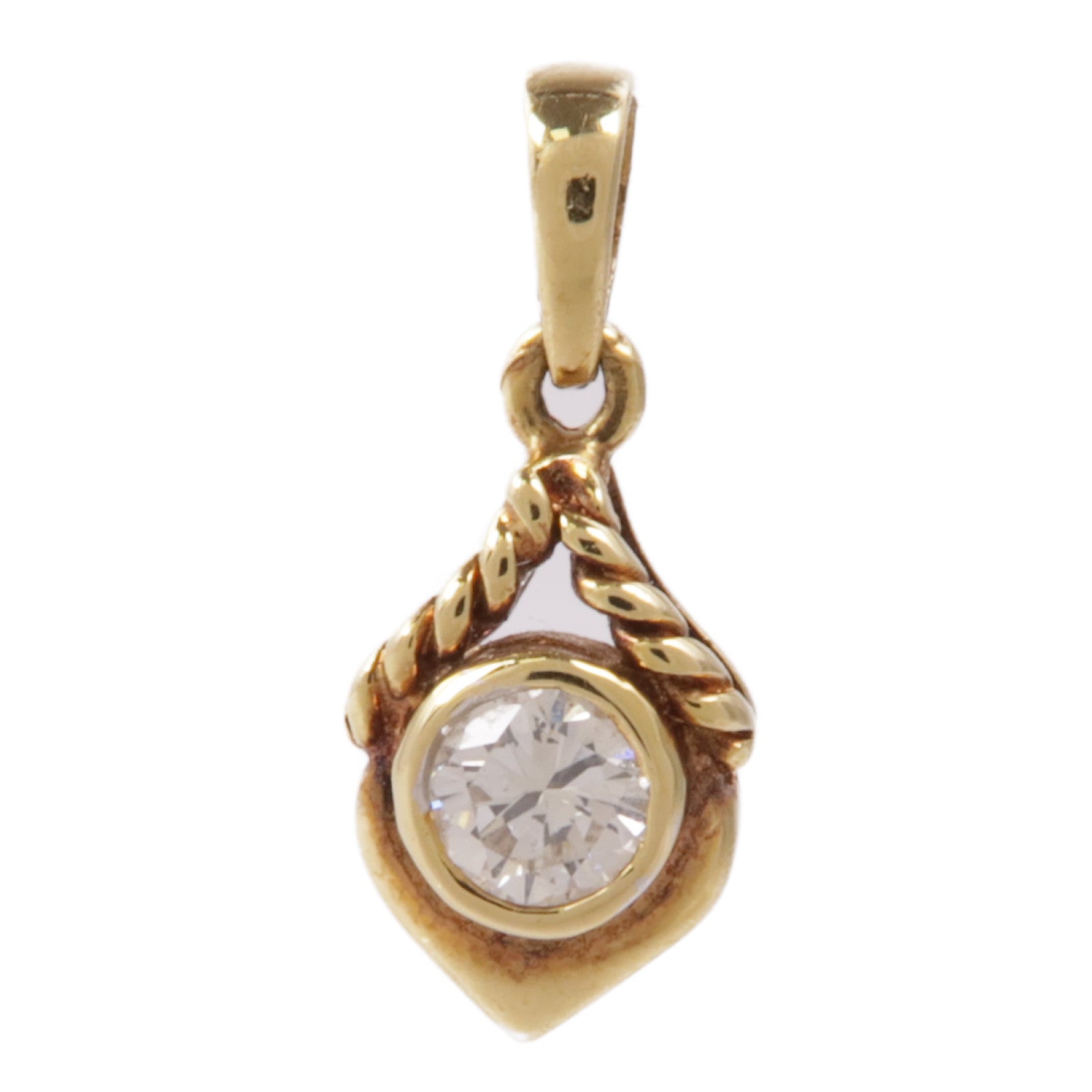 JEWELRY 【激減優惠】18K黃金Diamond Pendant Top鑽石吊墜