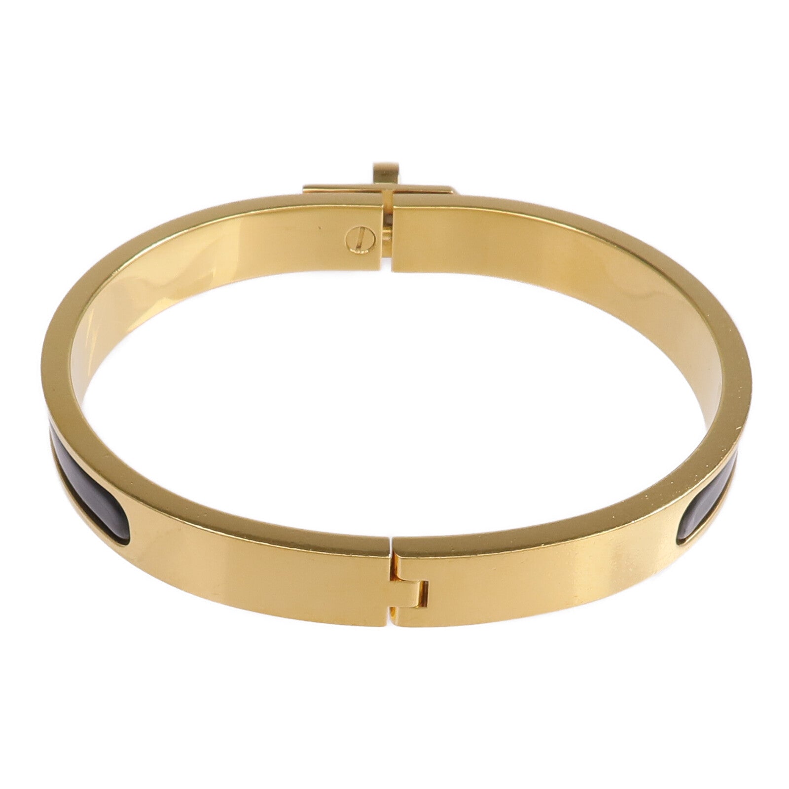 HERMES 金屬/琺瑯Mini Clic Kelly Bracelet手鐲Noir