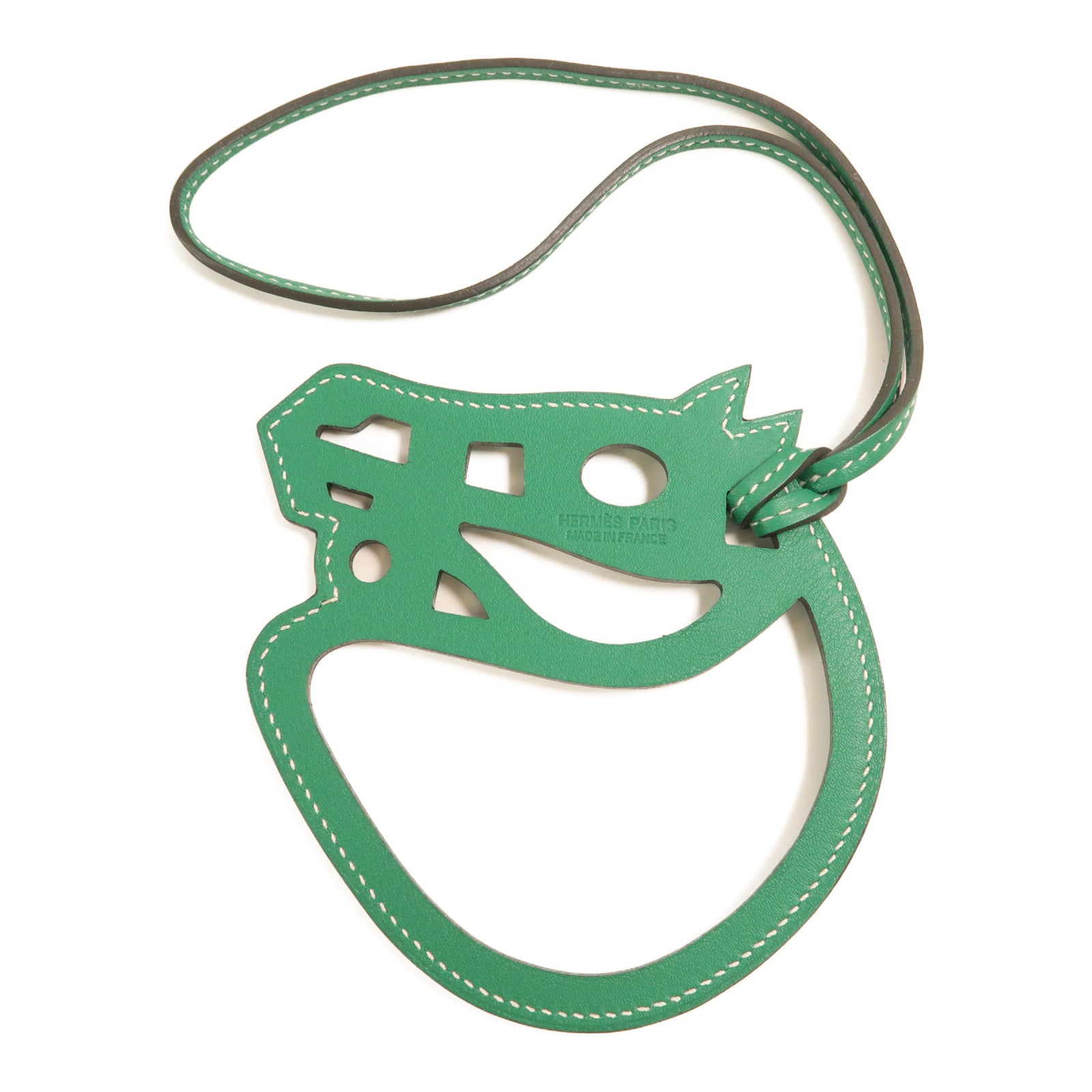 HERMES Swift皮革Paddock Cheval Charm掛飾綠色