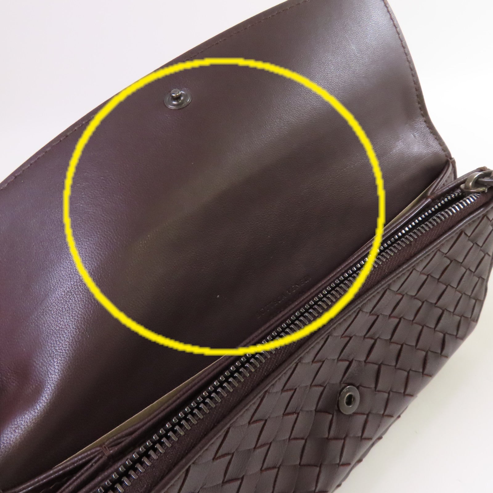 BOTTEGA VENETA 織紋皮革Long Wallet長錢包啡色