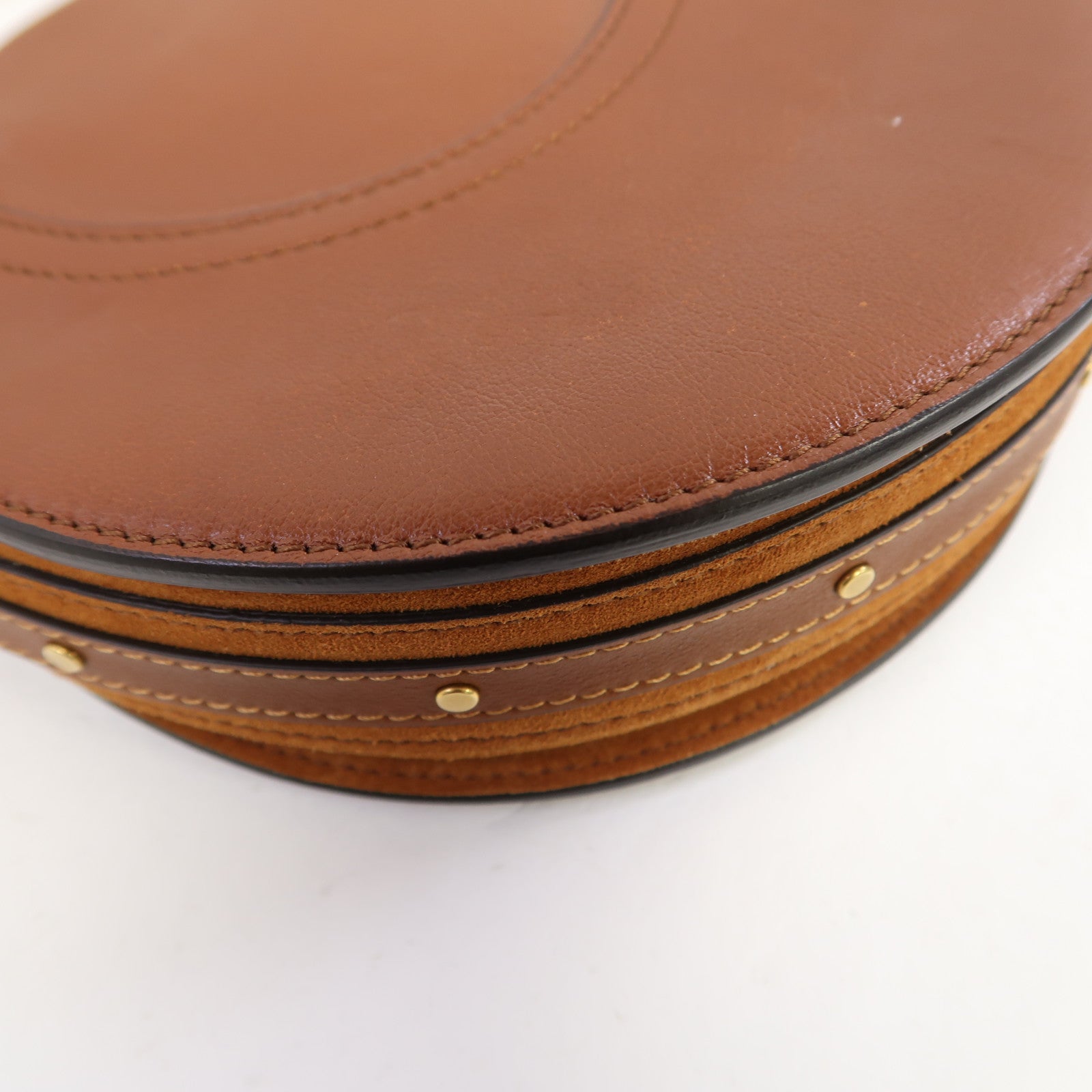 Chloe 牛皮皮革Shoulder Bag金扣肩背袋啡色