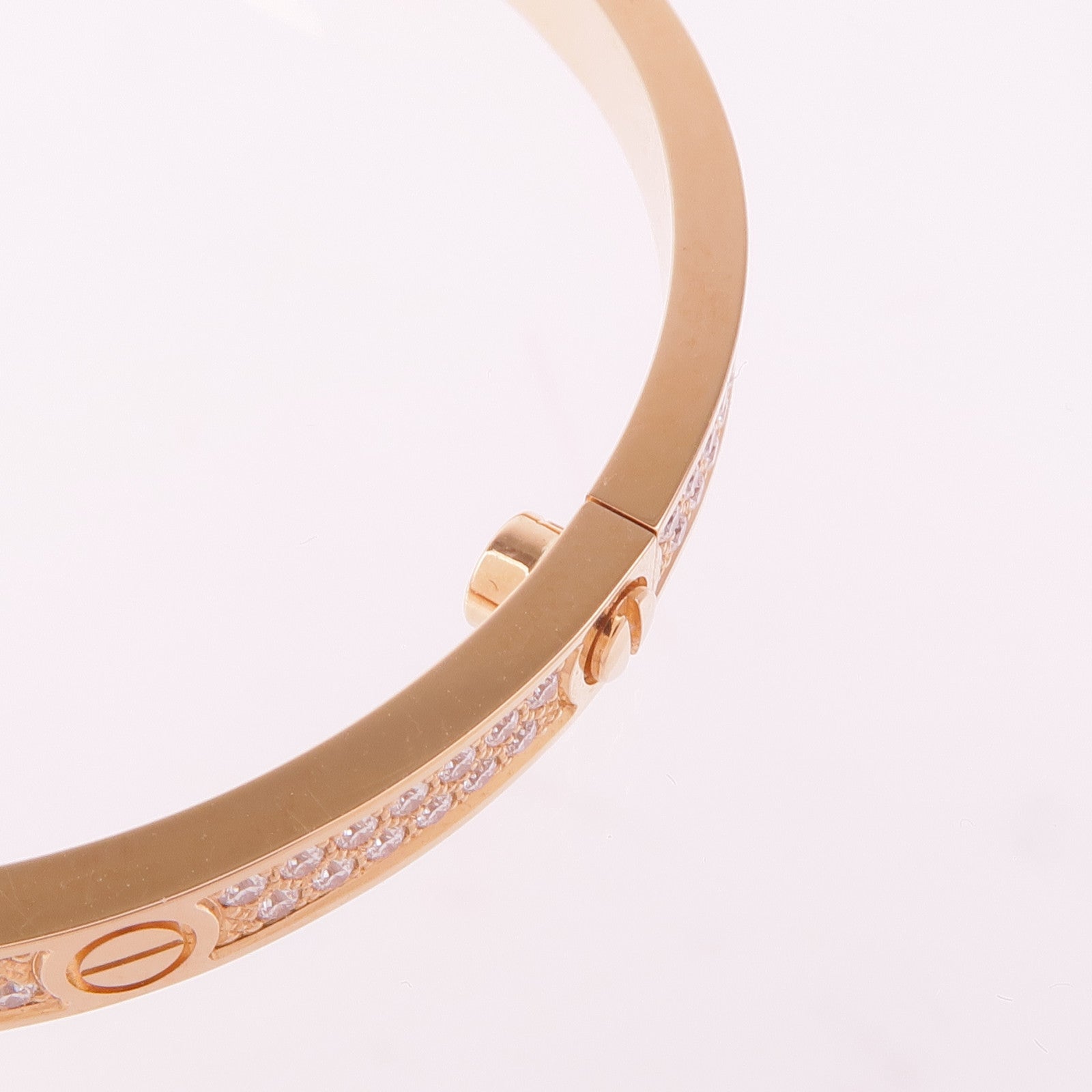 CARTIER 18K玫瑰金Love Diamond Bracelet鑽石手鏈Cartier#16