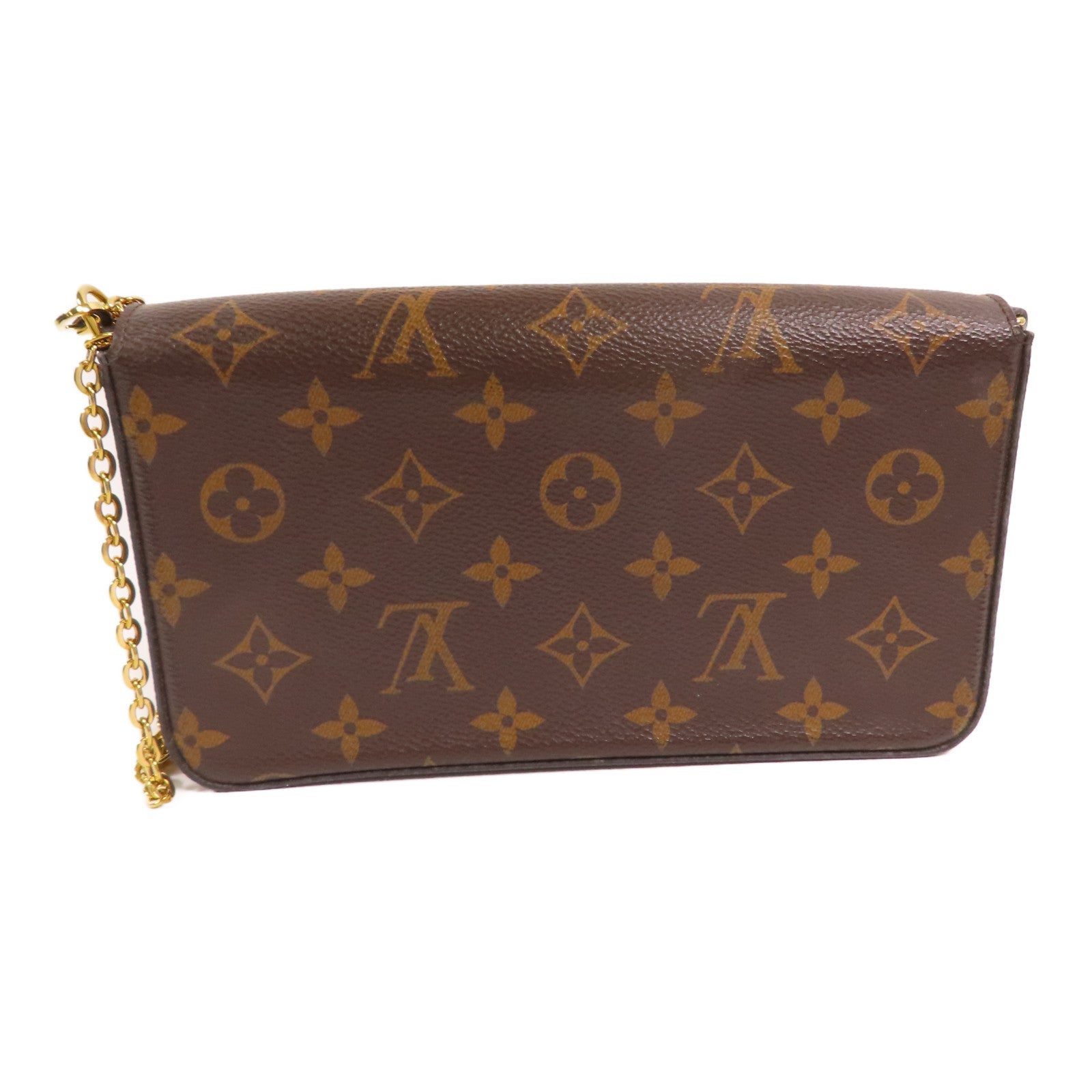 LOUIS VUITTON Monogram Felicie Pochette金扣鏈帶肩背袋