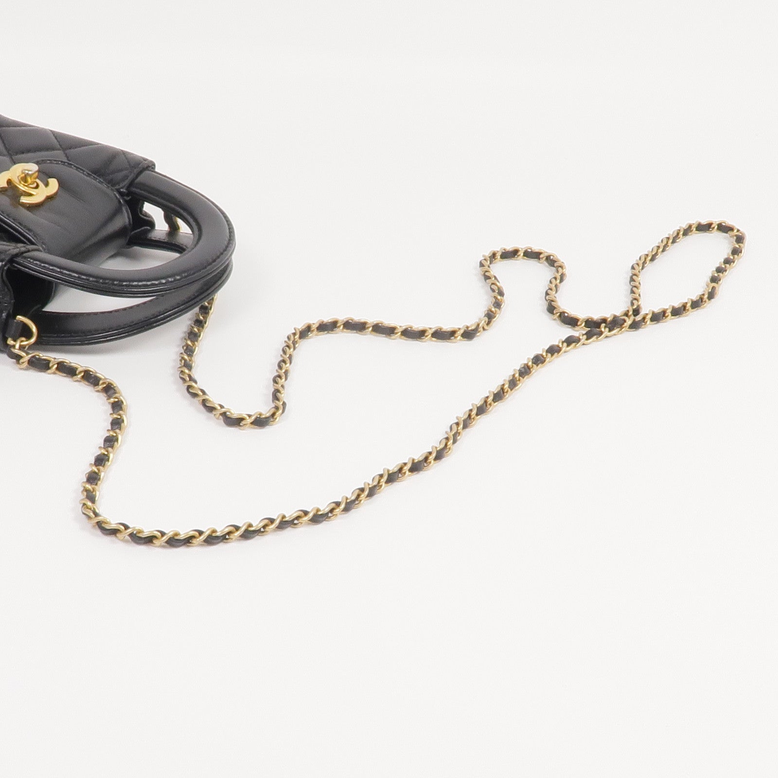 CHANEL 牛皮皮革Kelly Nano金扣手挽肩背兩用袋