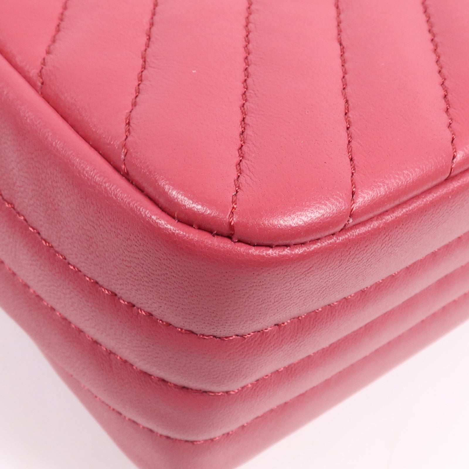 CHANEL 牛皮皮革Chain Shoulder Bag銀扣鏈帶肩背袋