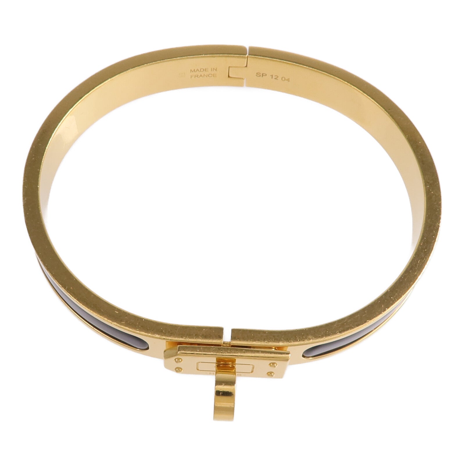 HERMES 金屬/琺瑯Mini Clic Kelly Bracelet手鐲Noir