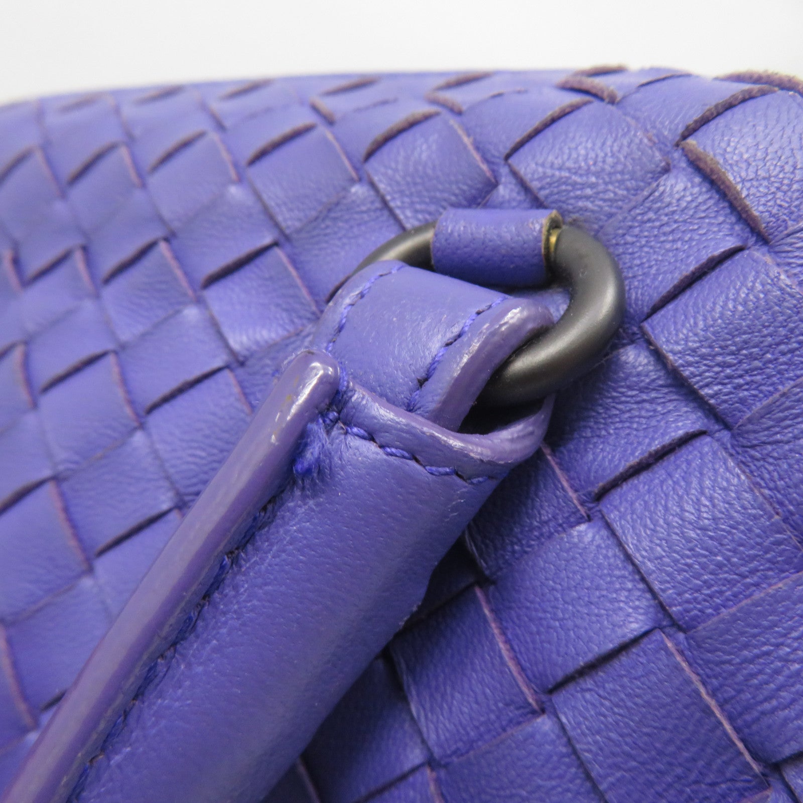 BOTTEGA VENETA 【清倉大減價】牛皮皮革2 Way Shoulder銀扣手挽肩背兩用袋紫色