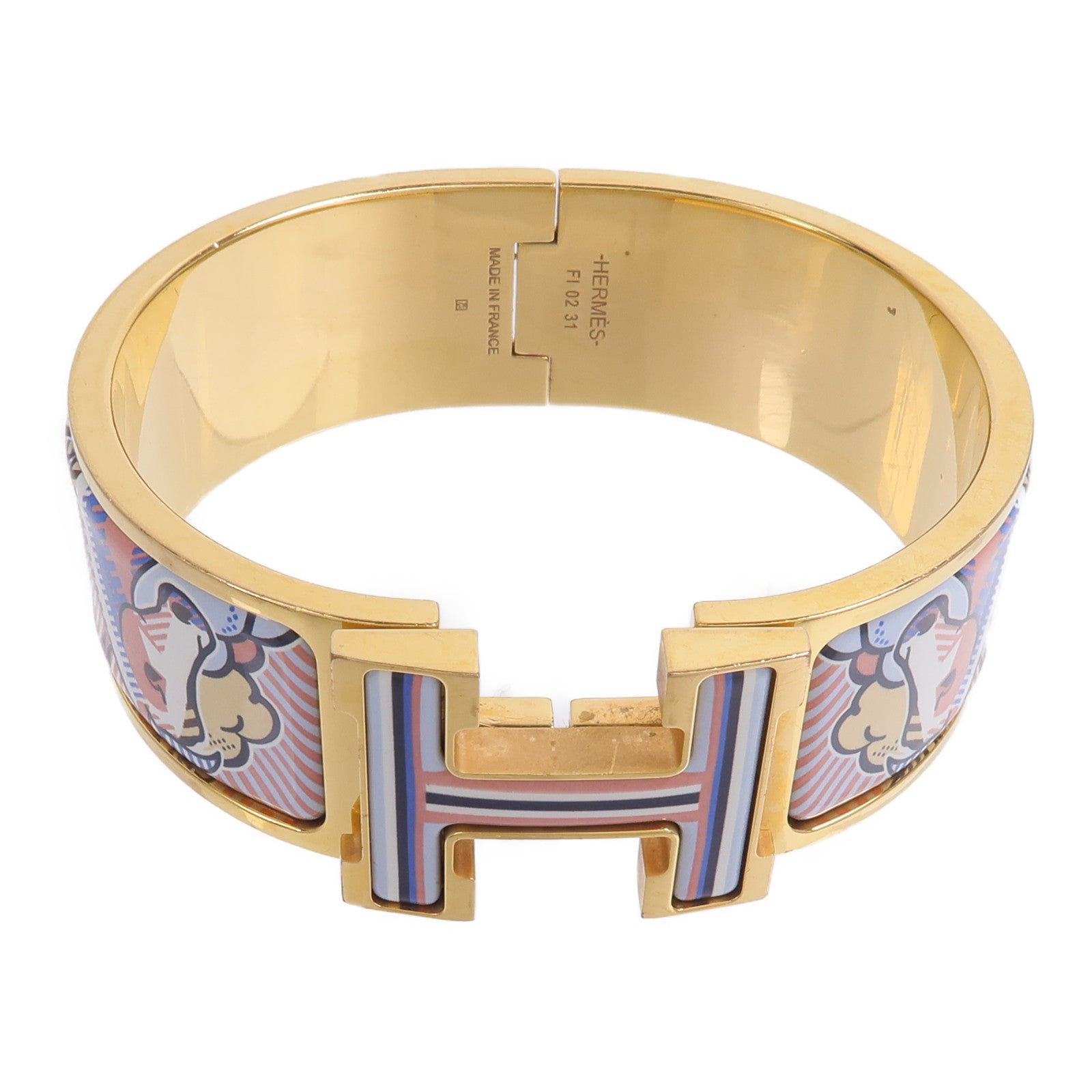 HERMES 金屬/琺瑯Clic-Clac H Bracelet手鐲