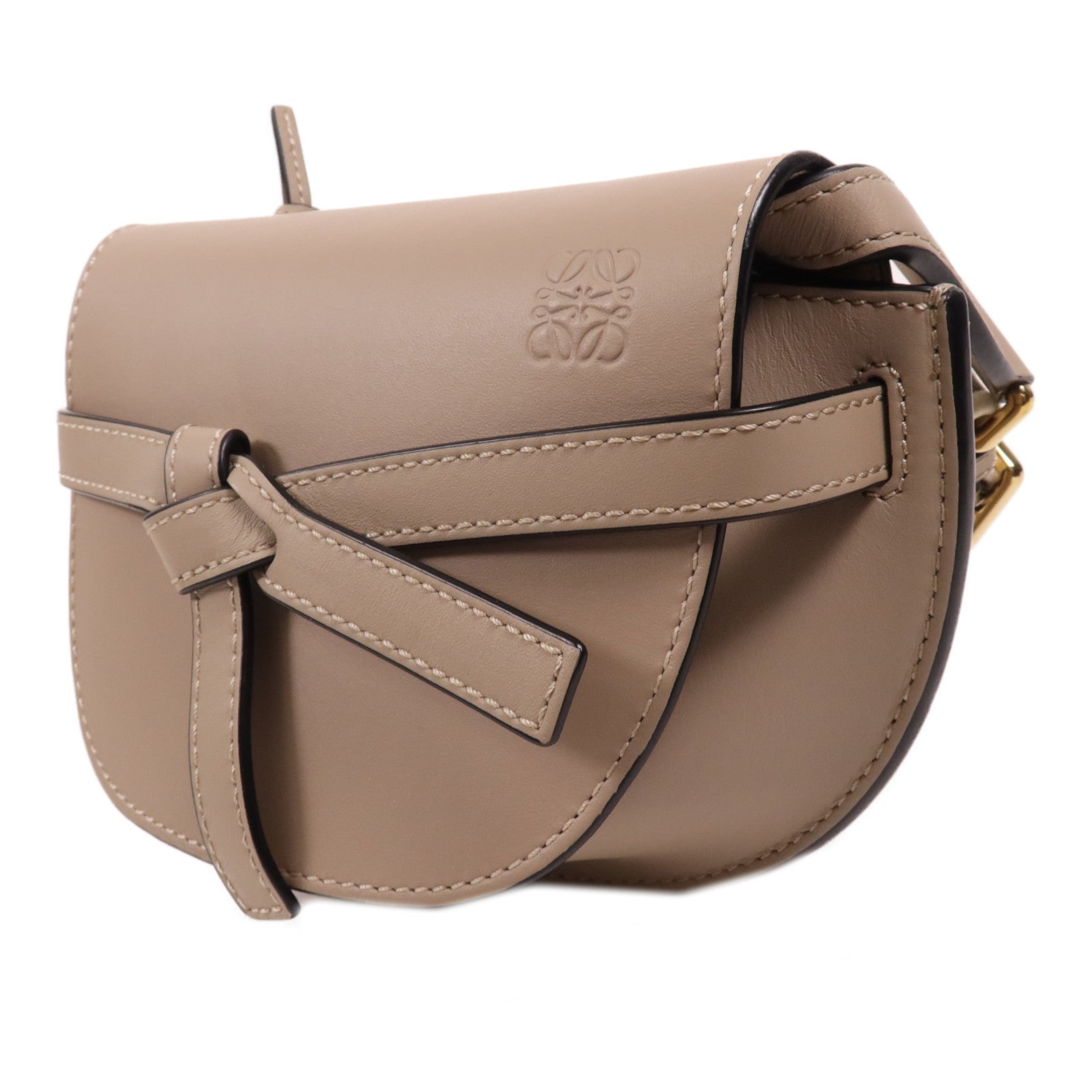 LOEWE 牛皮皮革Mini Gate金肩背袋