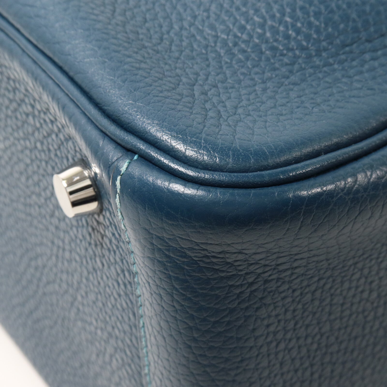 HERMES Clemence皮革Lindy 26手挽肩背兩用袋Colvert/Turquoise