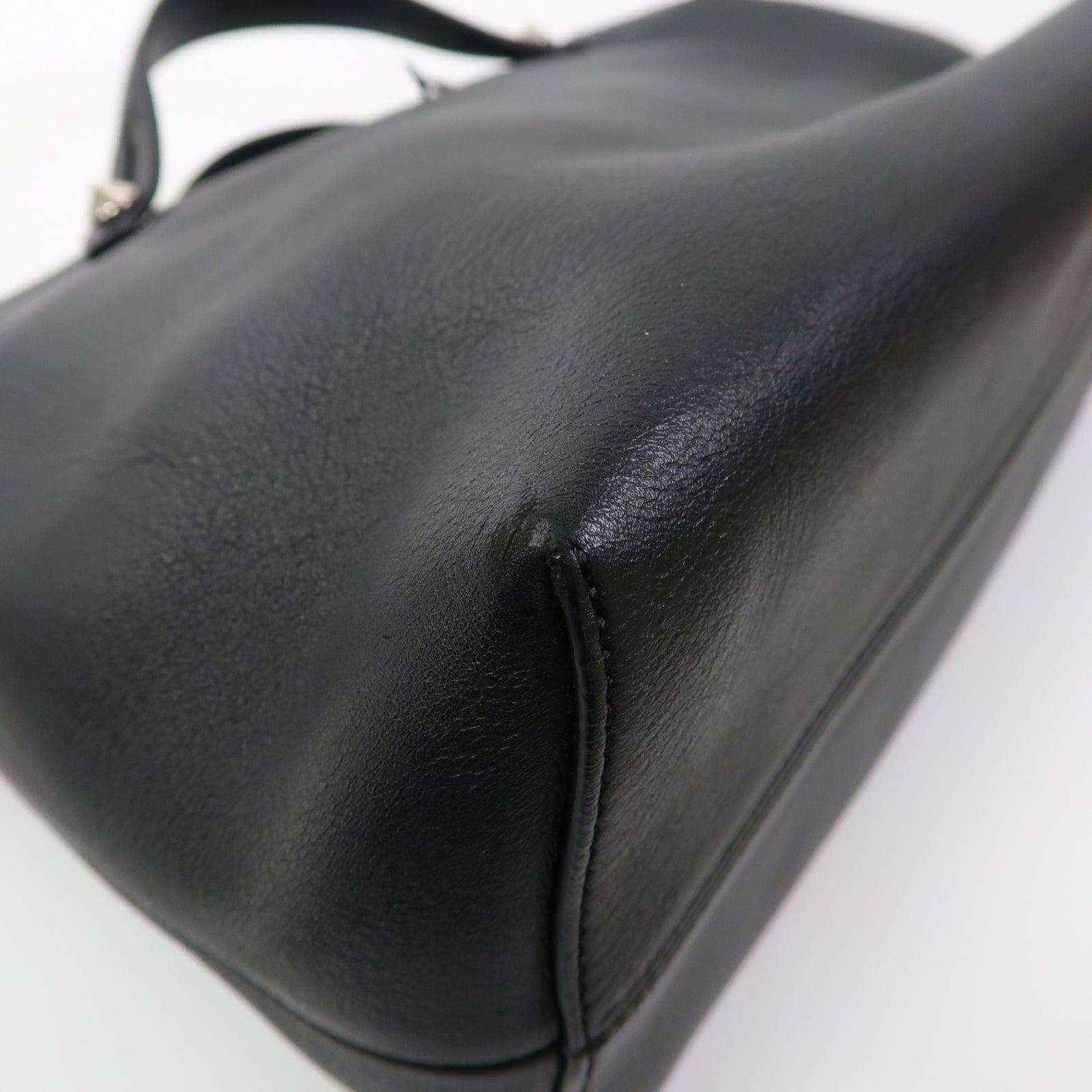 FENDI 牛皮皮革By The Way銀扣手挽肩背兩用袋黑色