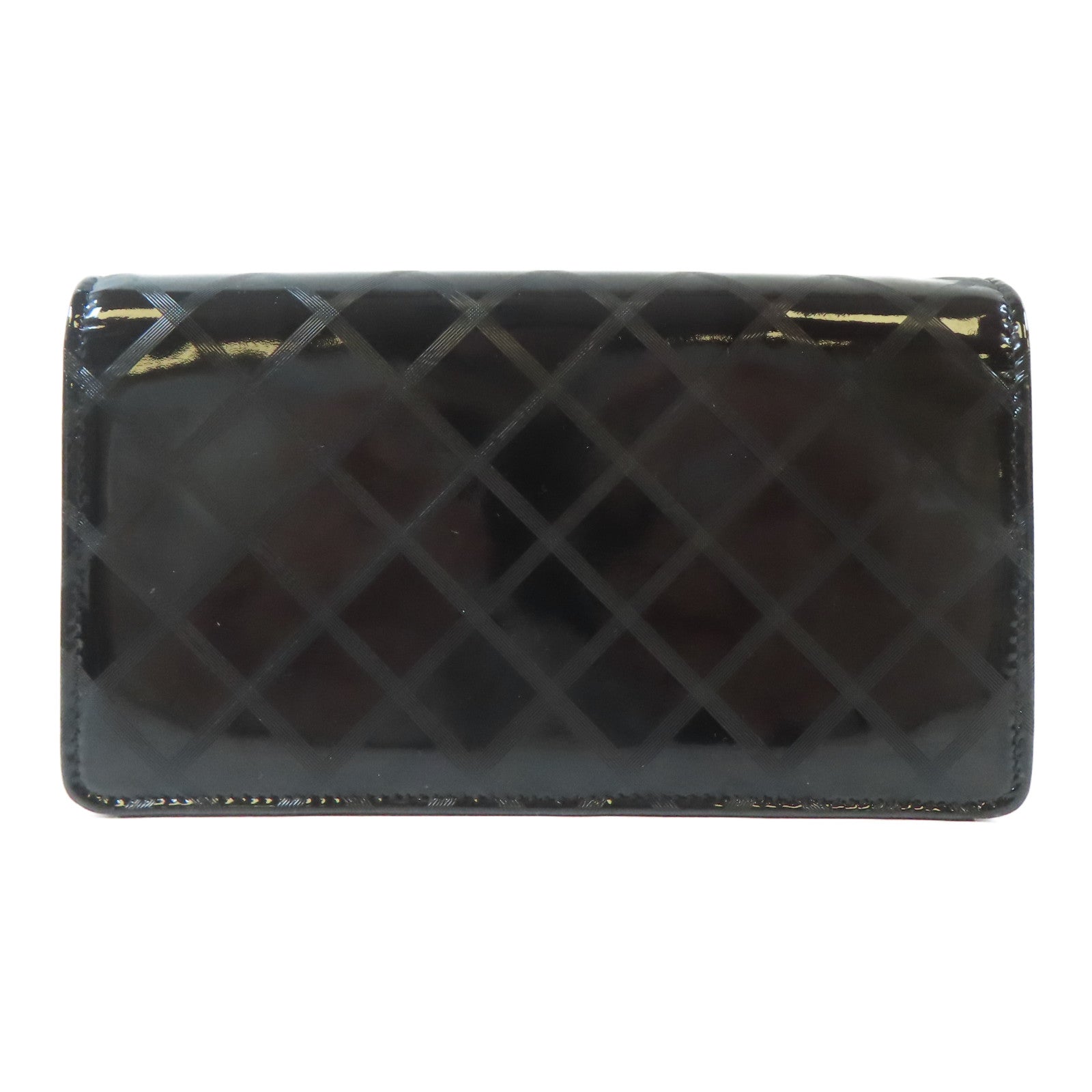 CHANEL 菱格漆皮皮革Coco Matelasse Wallet長錢包黑色