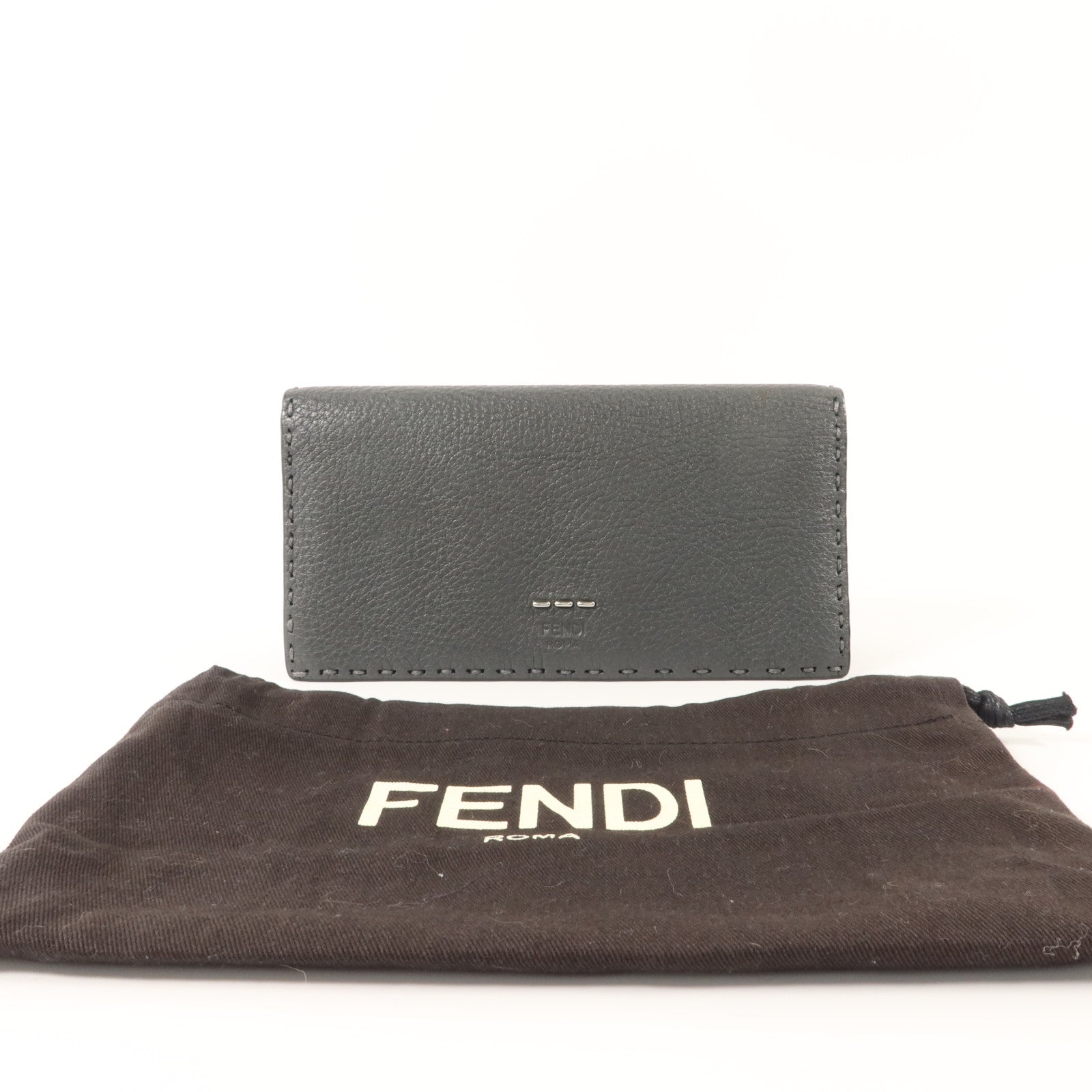 FENDI 牛皮皮革Long Wallet銀扣長錢包