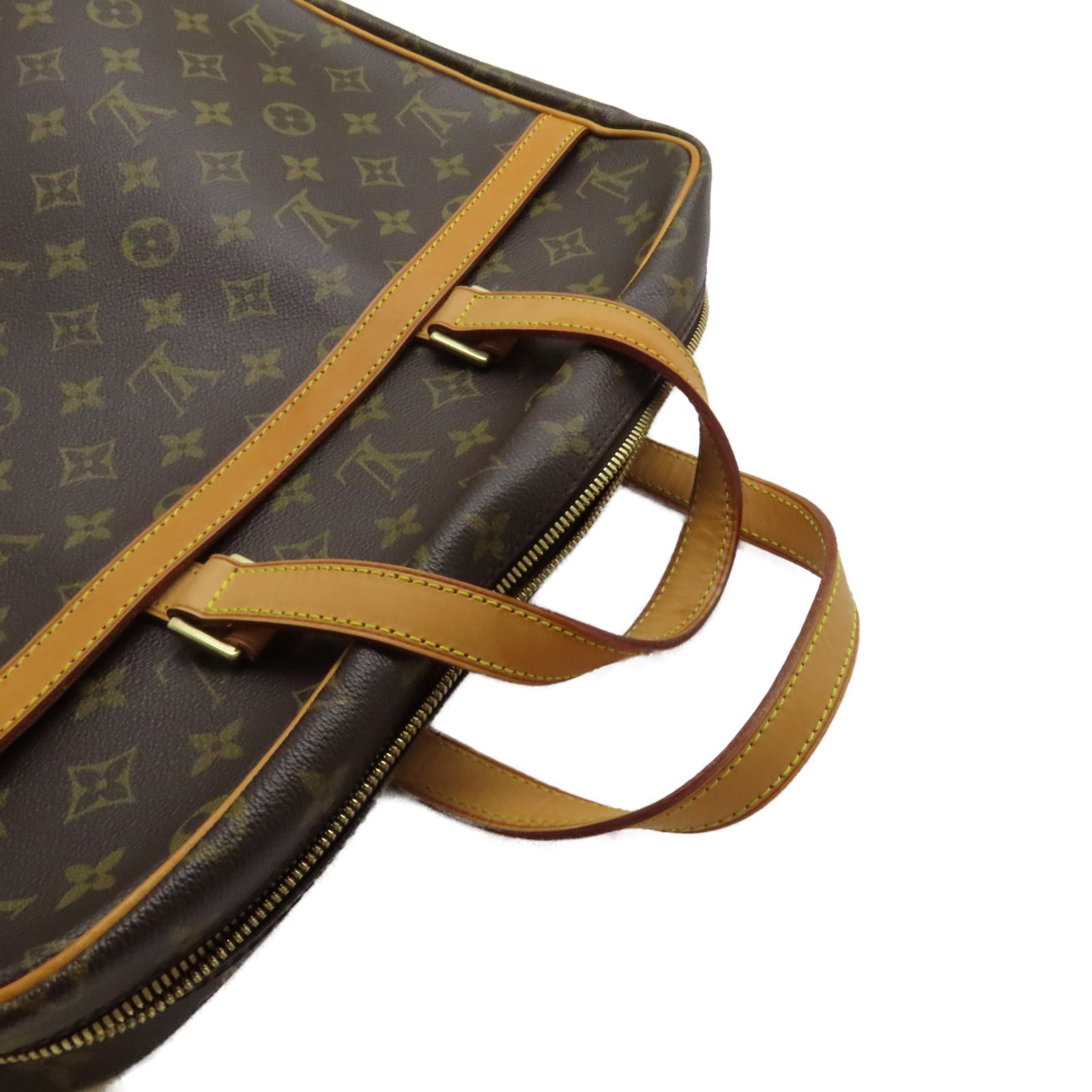 LOUIS VUITTON Monogram Porte-Documents Pega 金扣手挽袋啡色