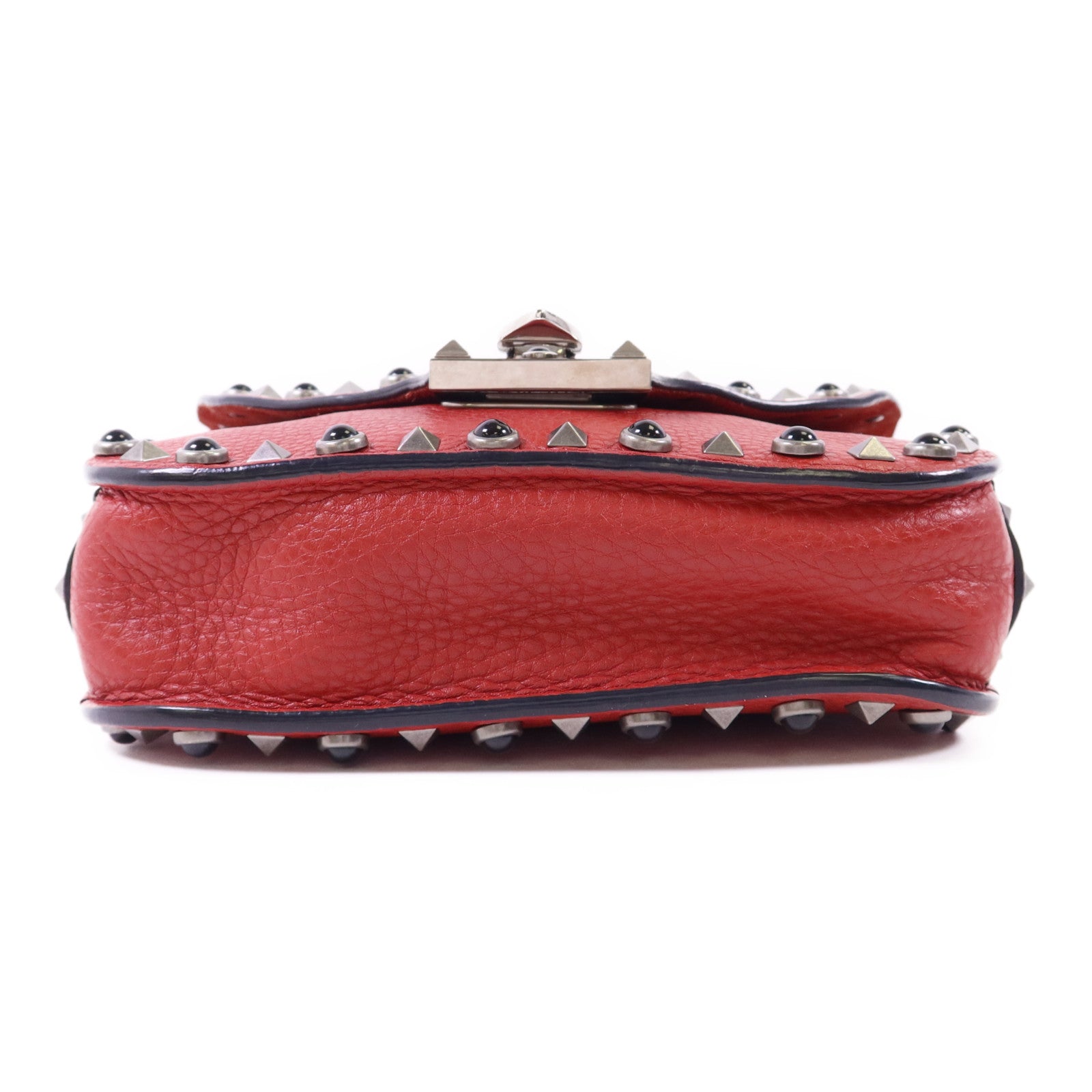 Valentino 【激減優惠】牛皮皮革Shoulder Bag銀扣肩背袋