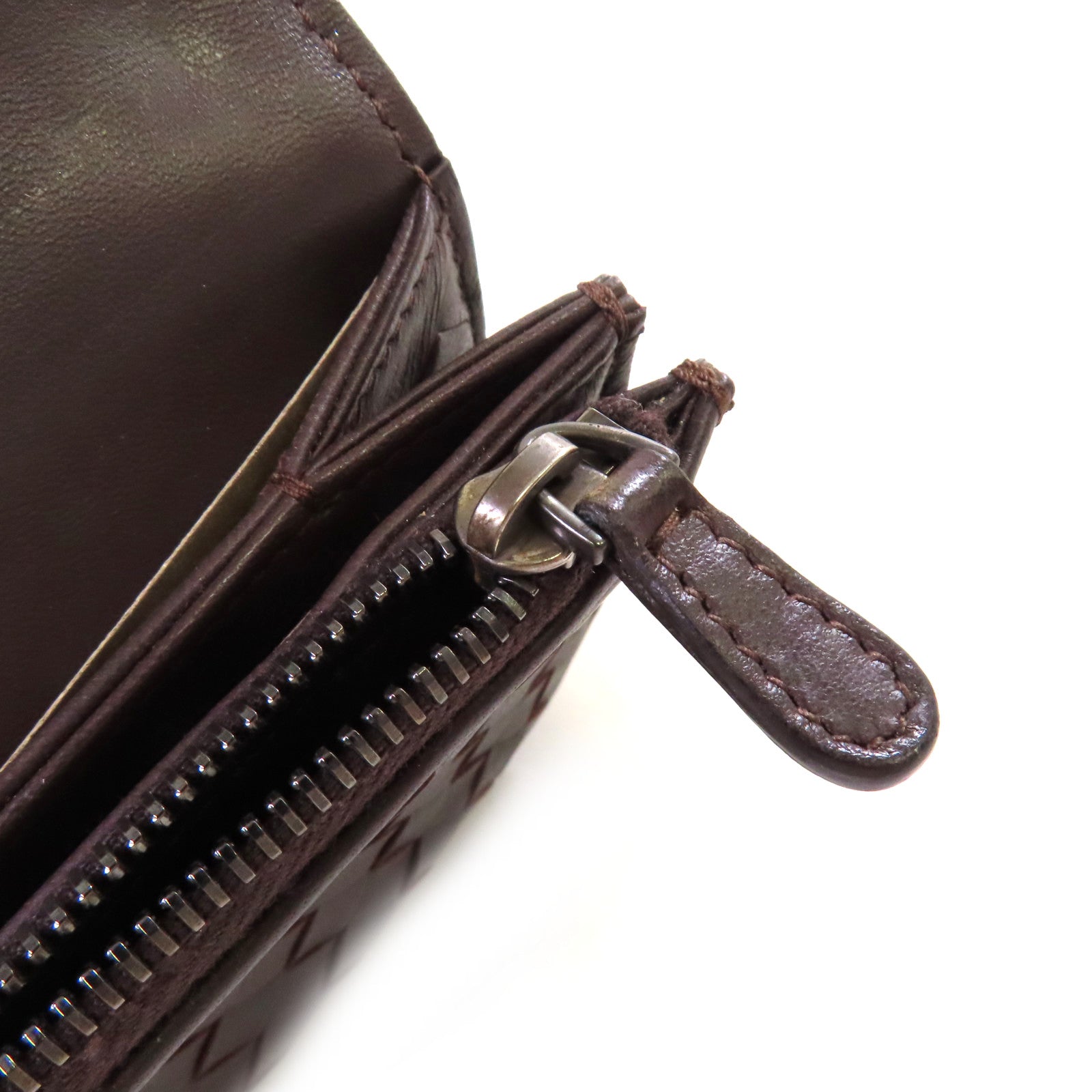 BOTTEGA VENETA 織紋皮革Long Wallet長錢包啡色