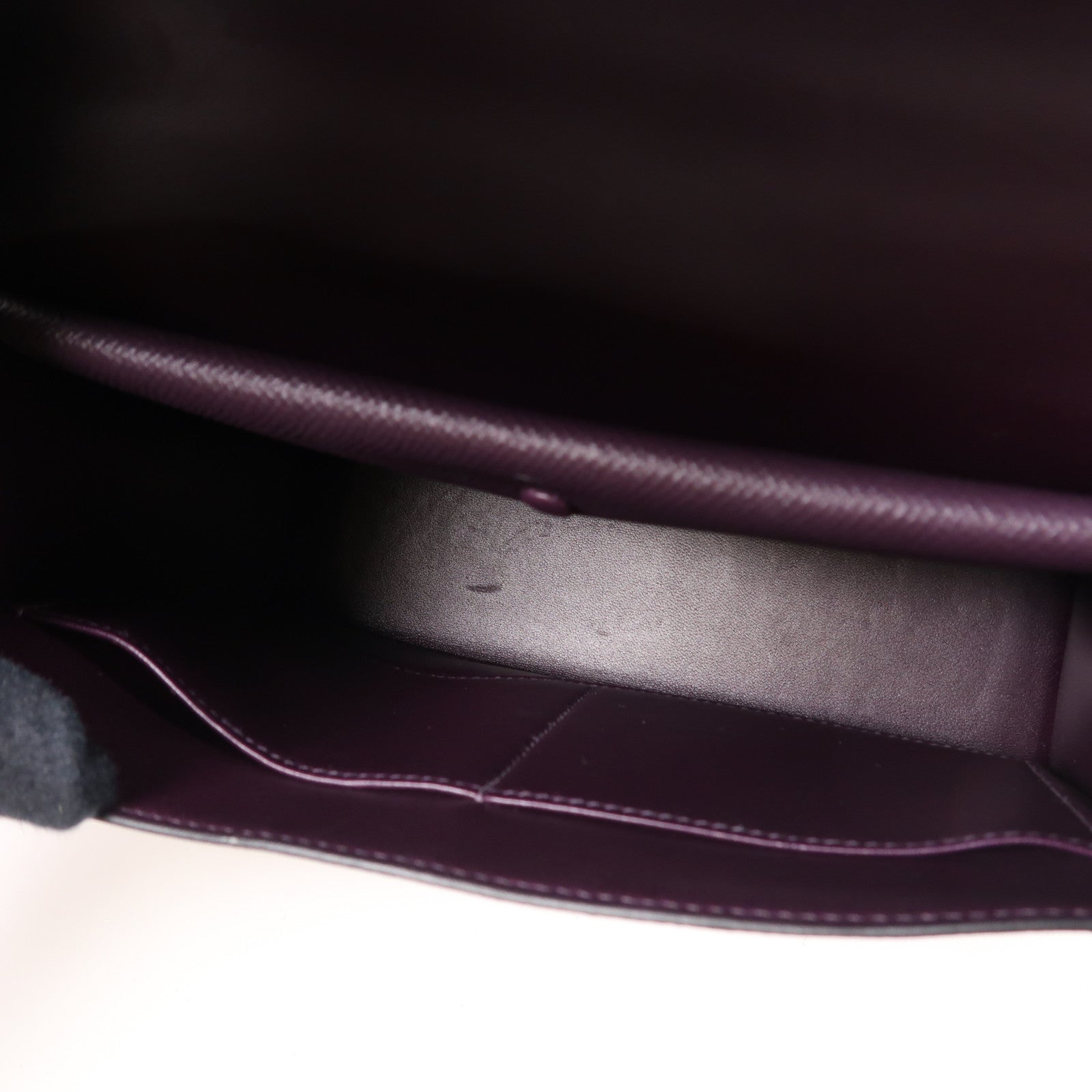 HERMES Epsom皮革Verrou 23銀扣肩背袋Cassis