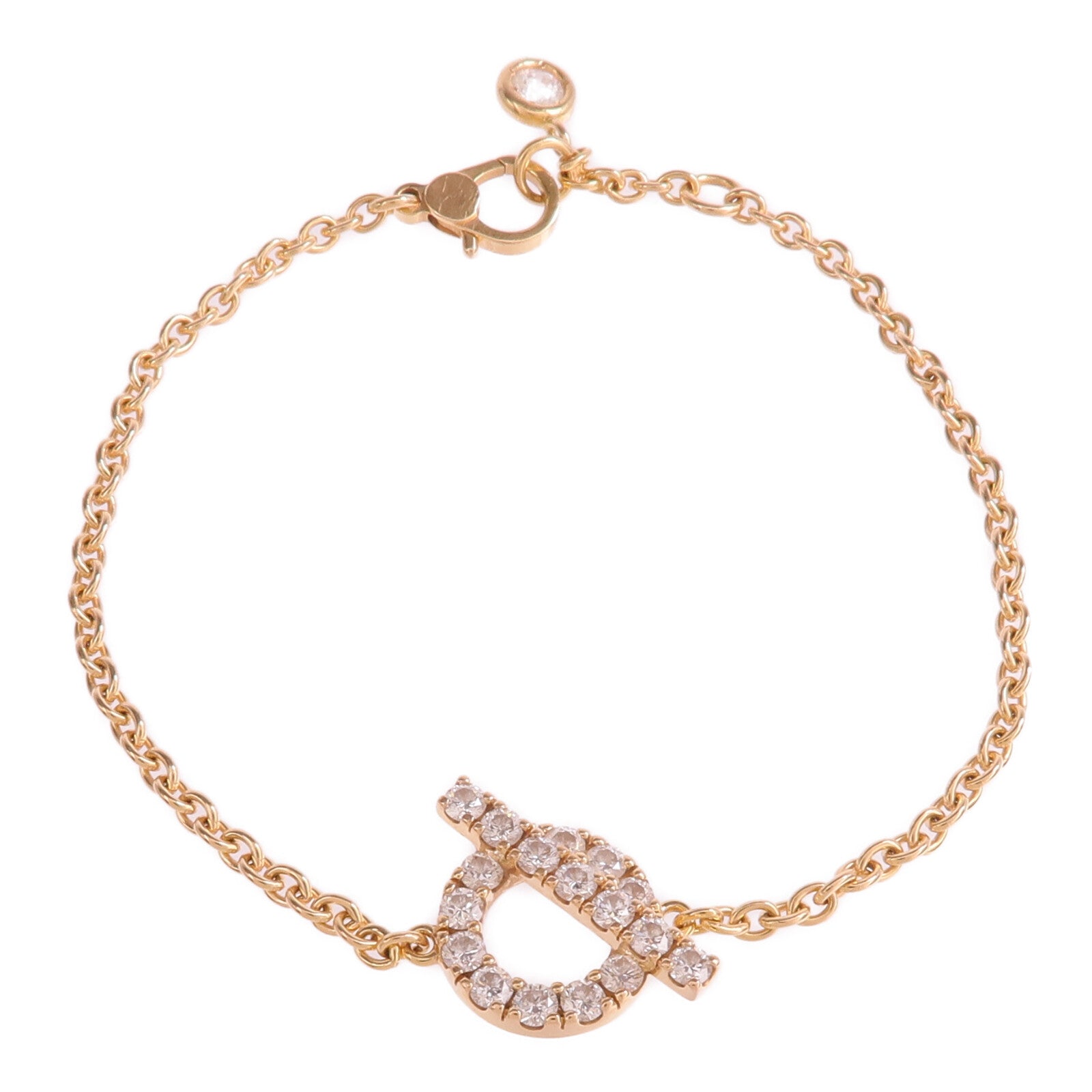 HERMES 18K玫瑰金Finesse Bracelet鑽石手鏈