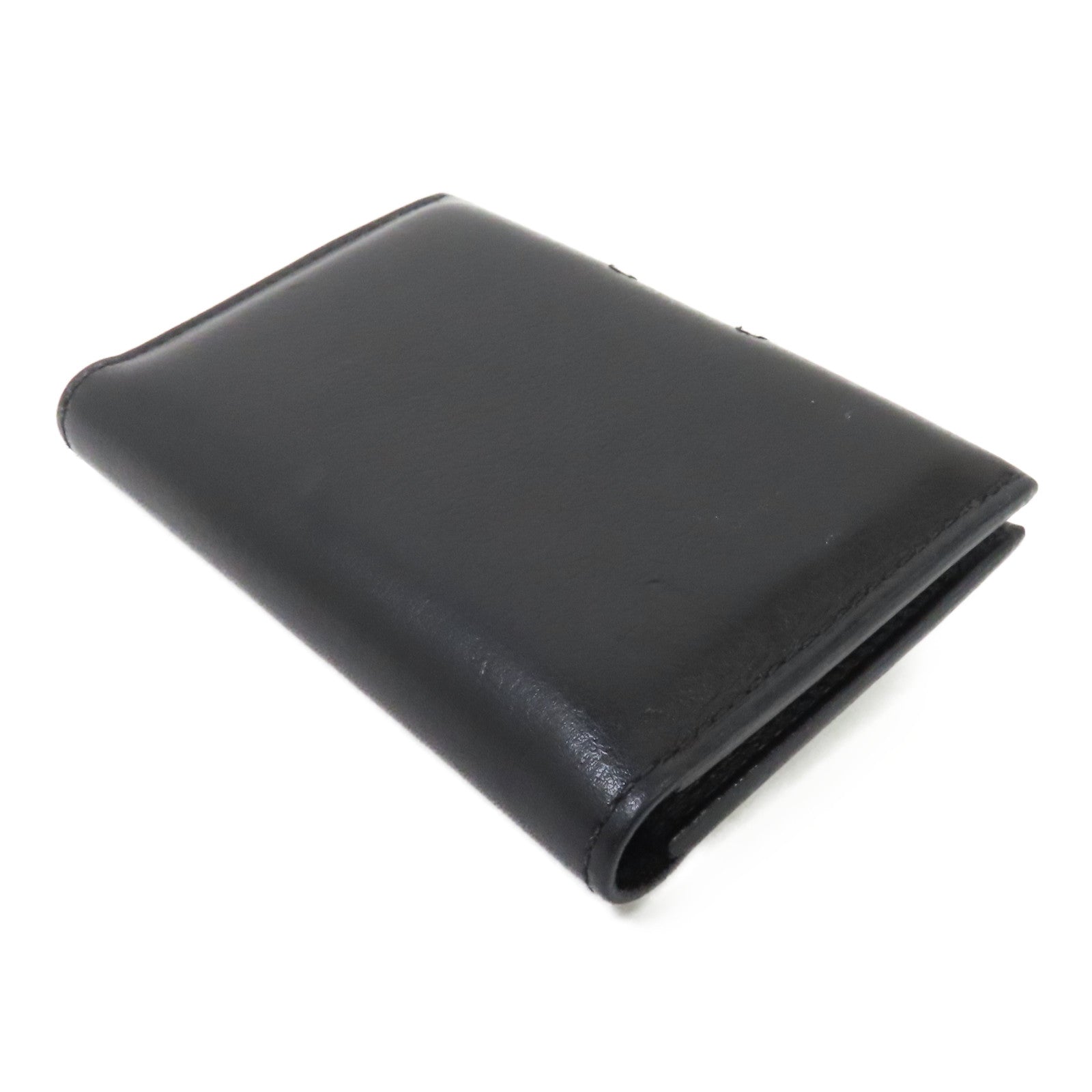 HERMES 牛皮皮革R.M.S Card Holder銀扣卡片套Noir/黑色