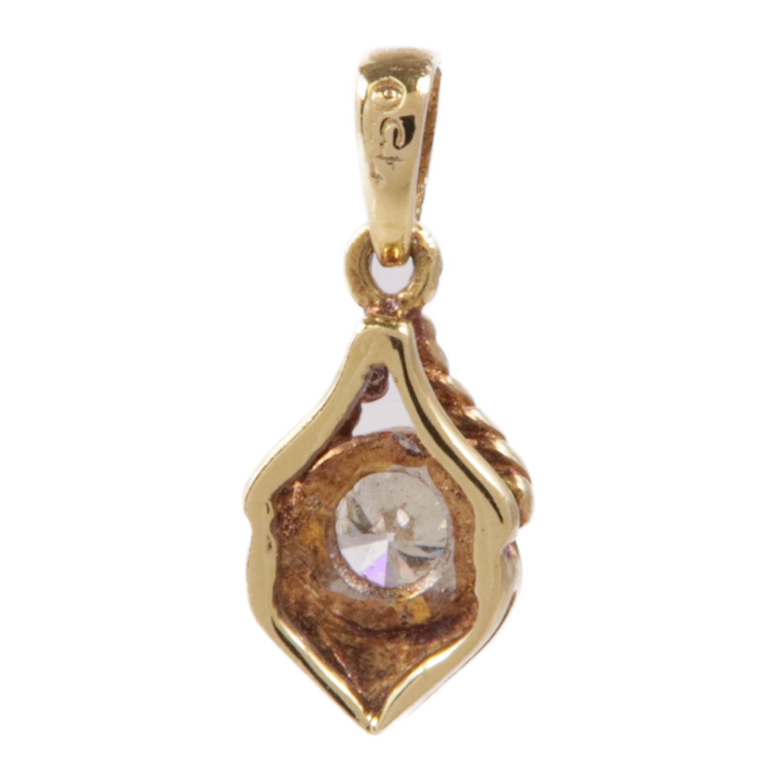 JEWELRY 18K黃金Diamond Pendant Top鑽石吊墜