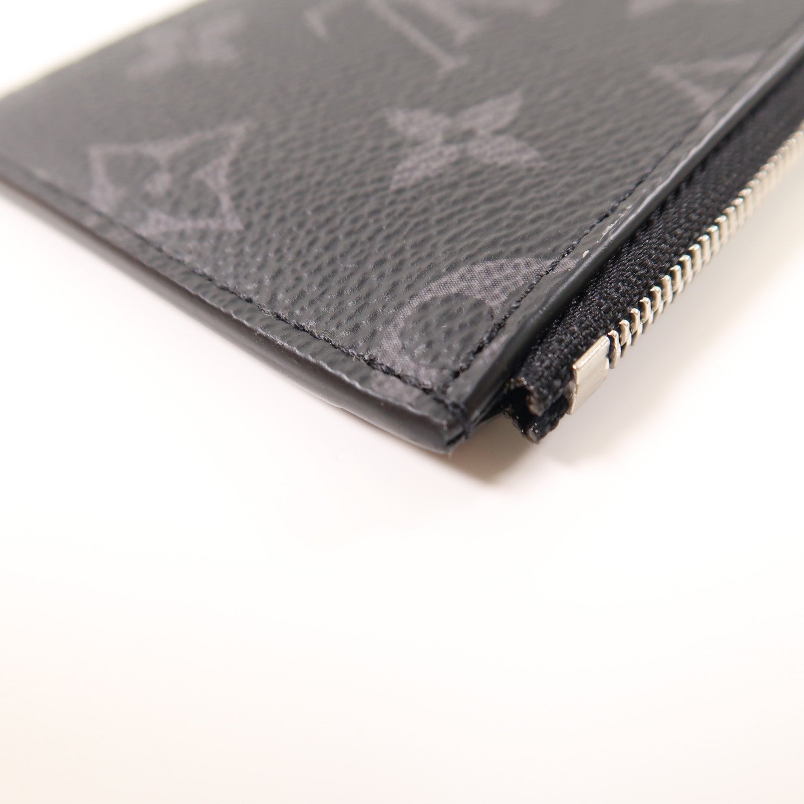 LOUIS VUITTON Monogram Eclipse/Taiga Coin Card Holder銀扣零錢包/卡片套