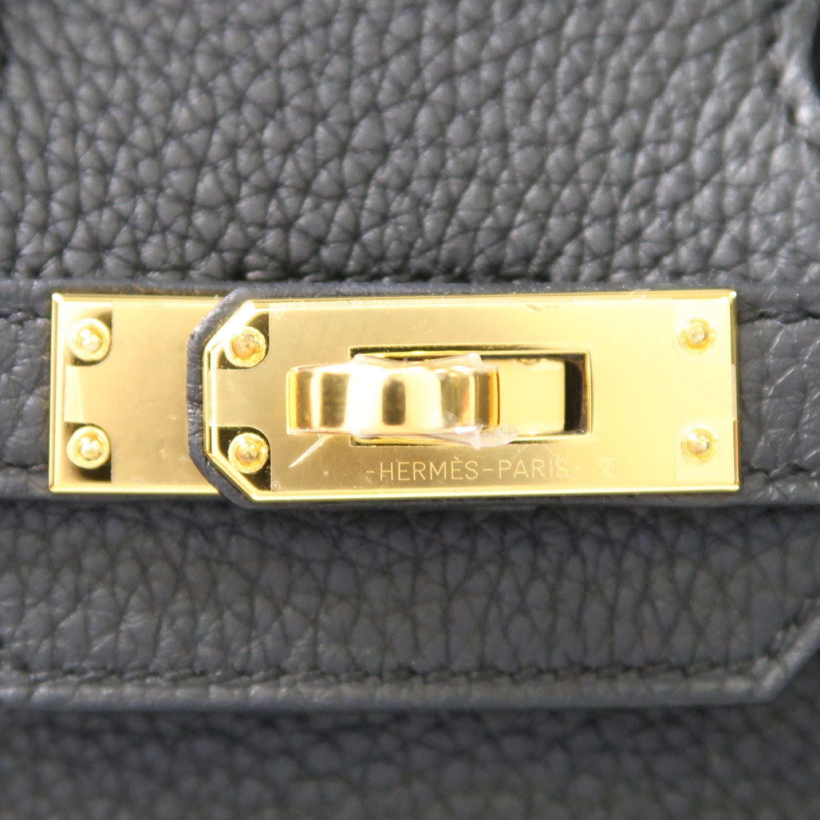HERMES Togo皮革Birkin 25金扣手挽袋Noir/黑色