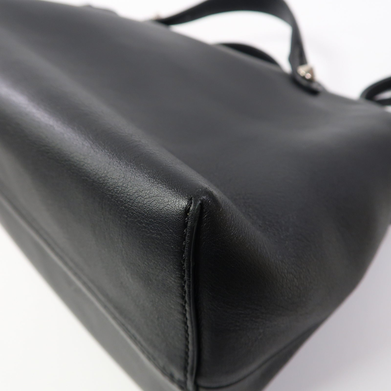 FENDI 牛皮皮革By The Way銀扣手挽肩背兩用袋黑色