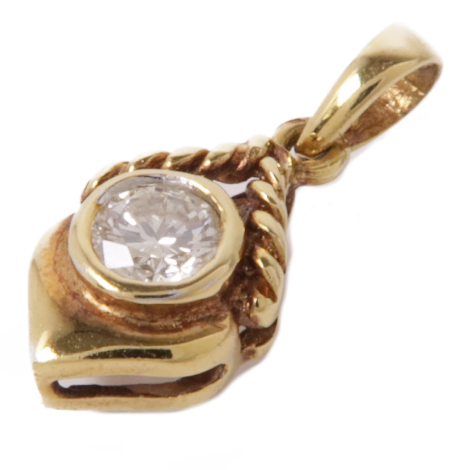 JEWELRY 【激減優惠】18K黃金Diamond Pendant Top鑽石吊墜